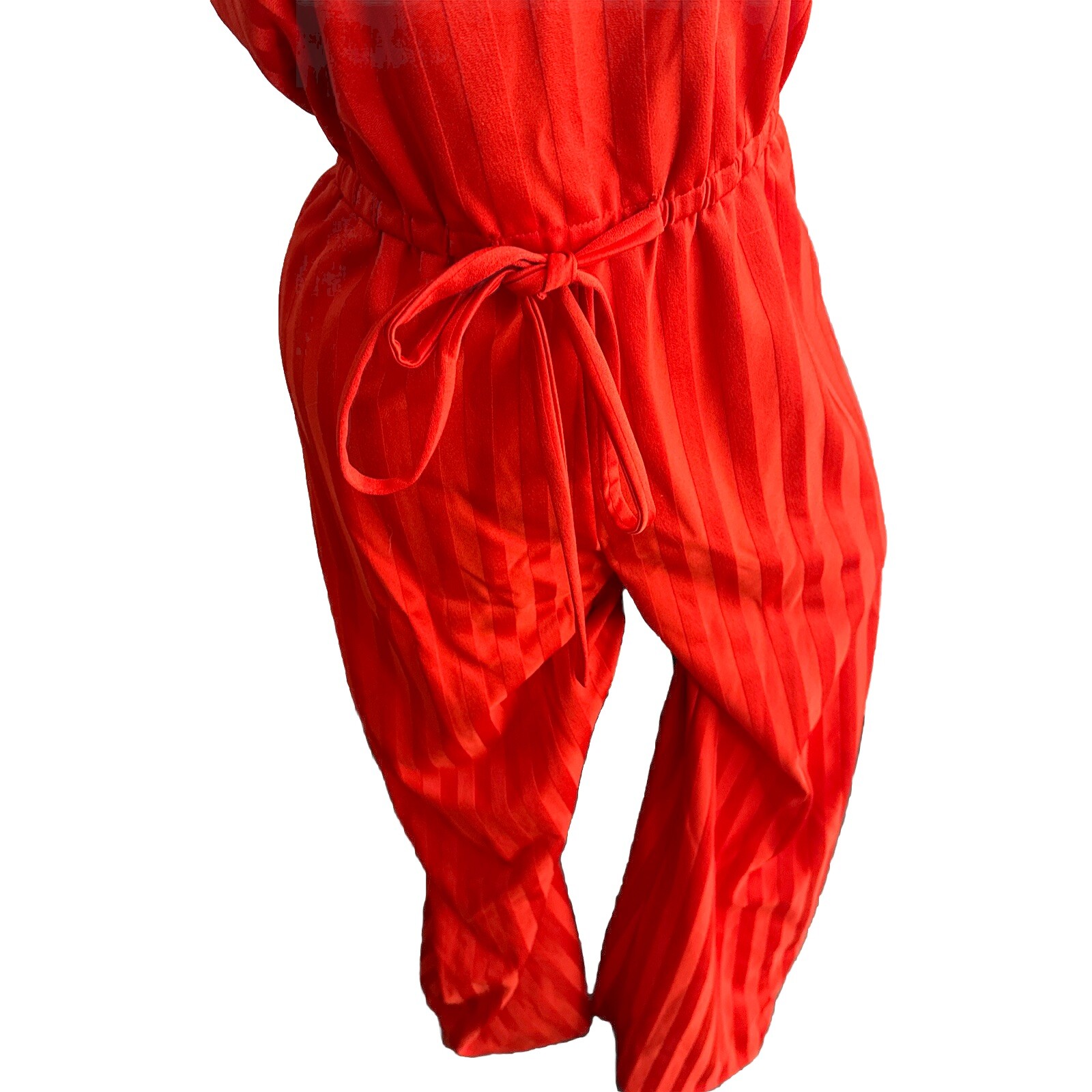 Vintage 70s Plushbottoms Rust Red Corduroy Bell Bottom Chore Jumpsuit Overalls S