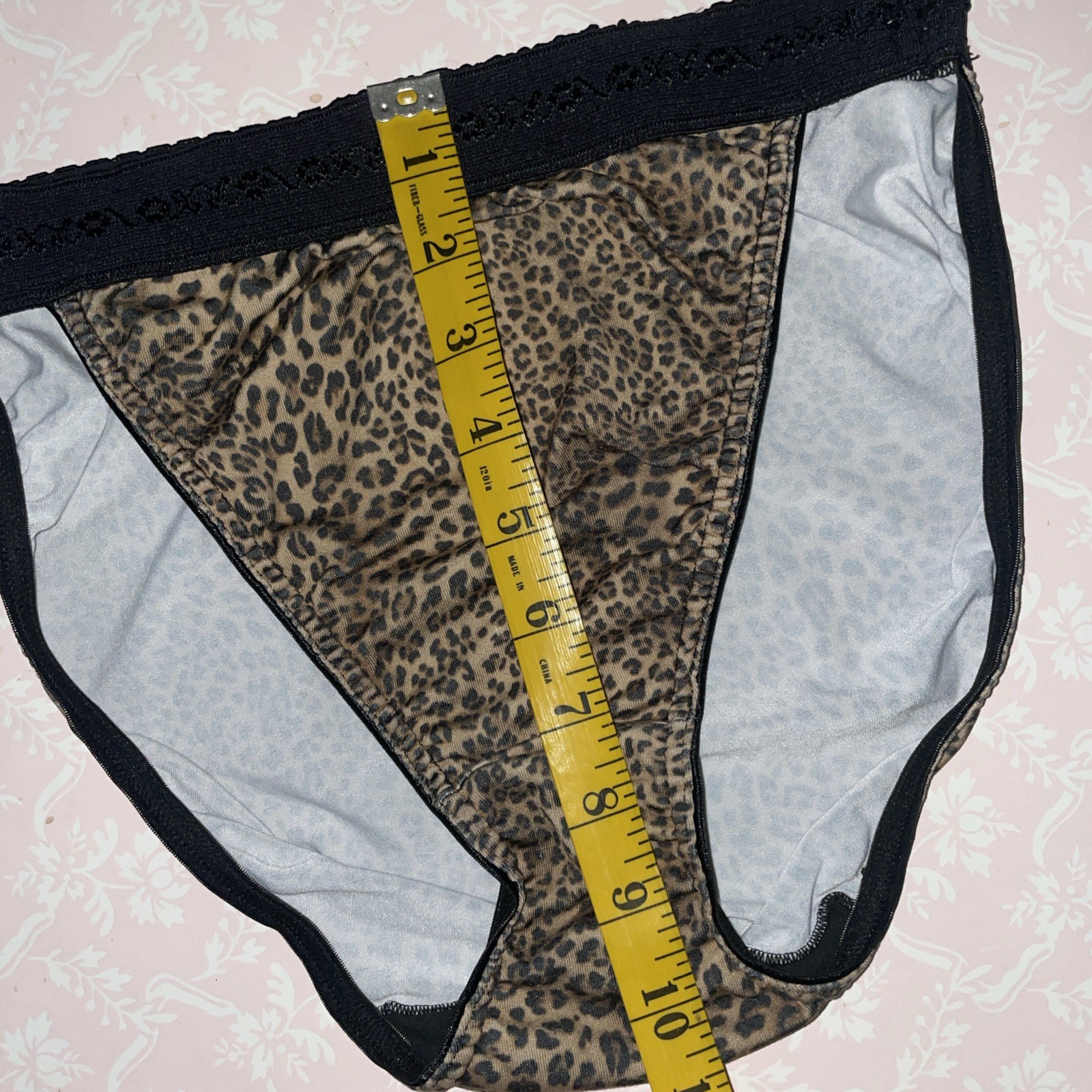 VTG Rio Wide Waistband PANTIES HI cut Leg Panty Leopard No tag Second Skin