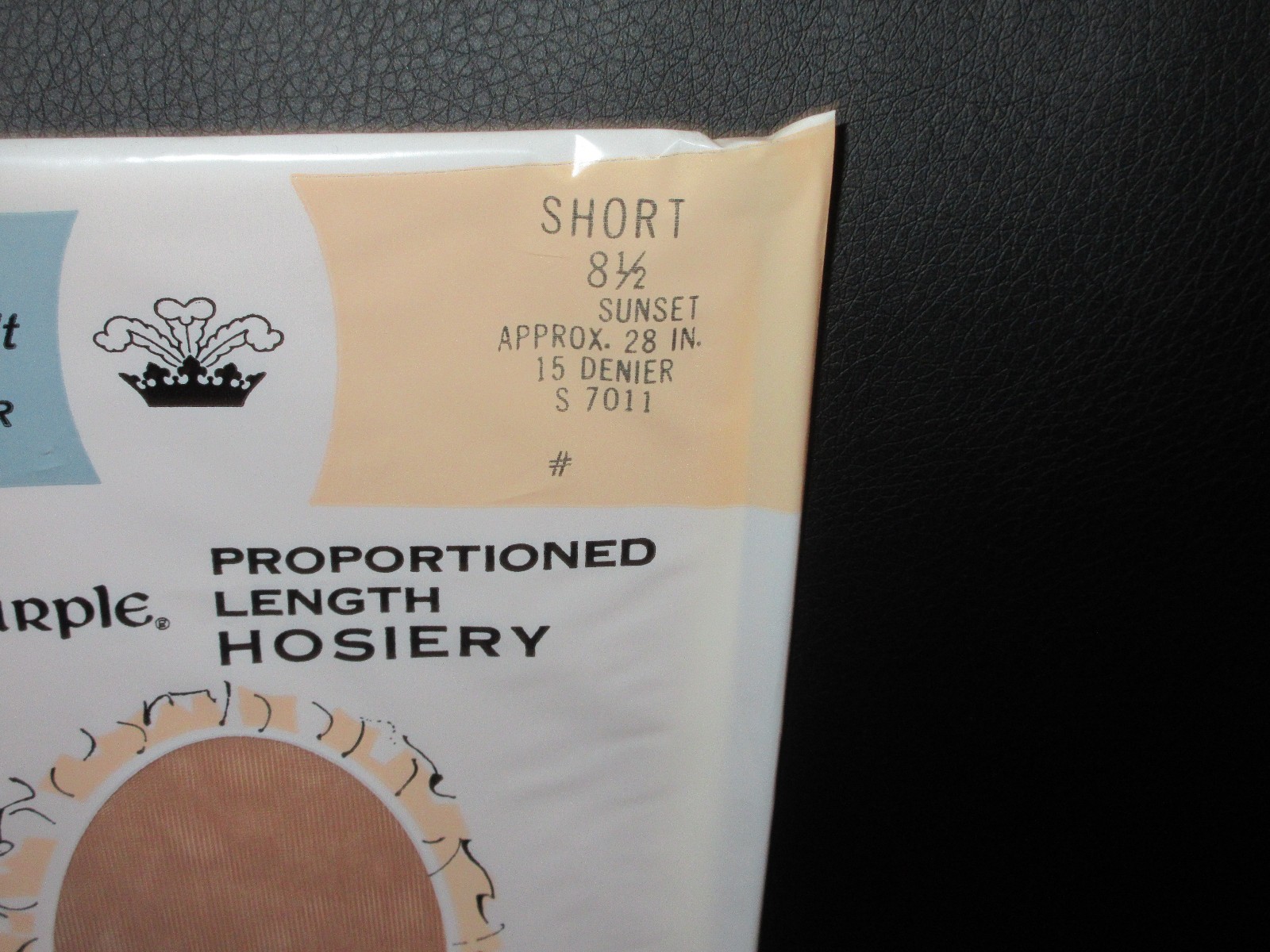Vintage Royal Purple Hosiery Nylons Size Sears 8.5 Short SUNSET Beige Taupe