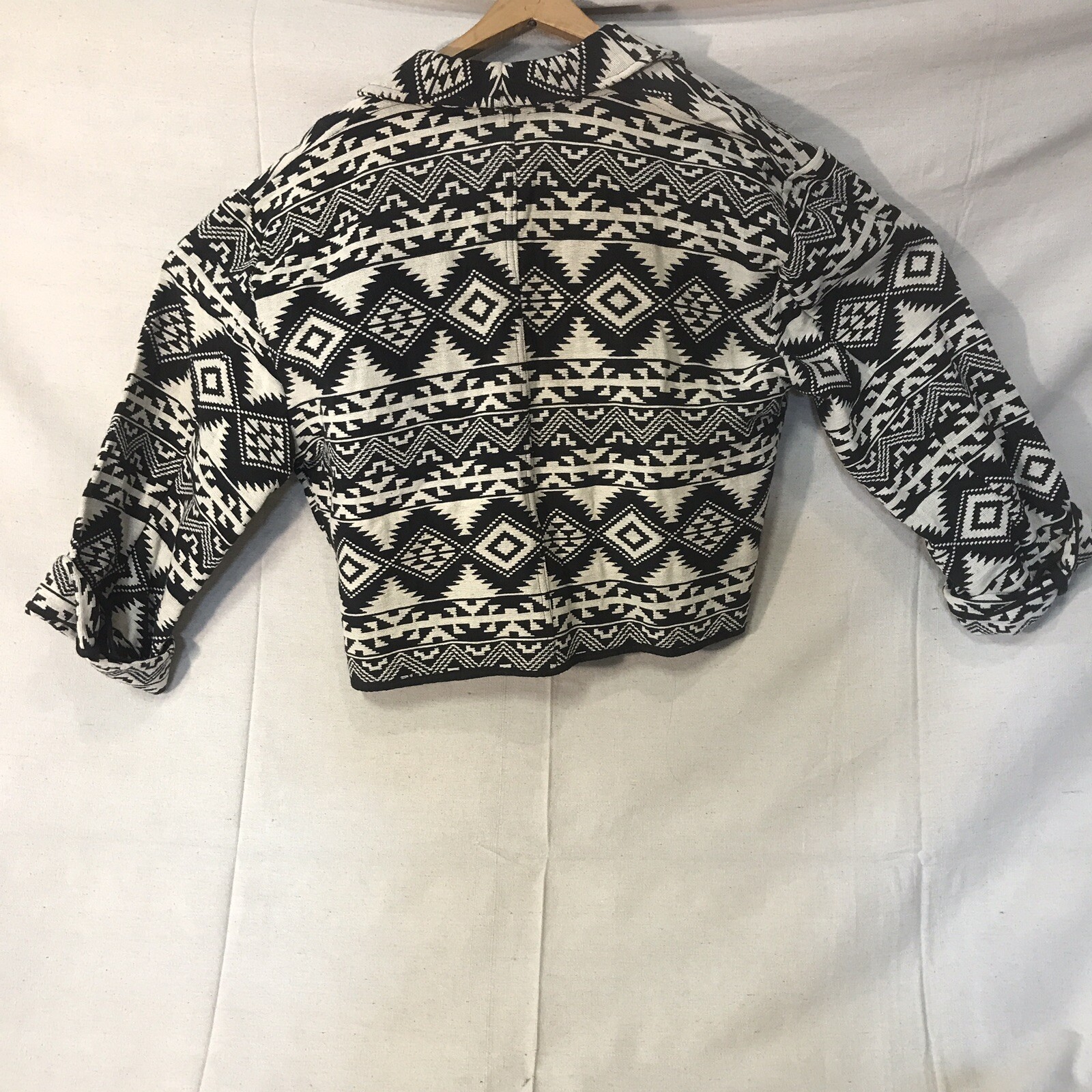 Flashback Vintage Aztec Blazer Jacket Western Cropped Cotton Tapestry Size L