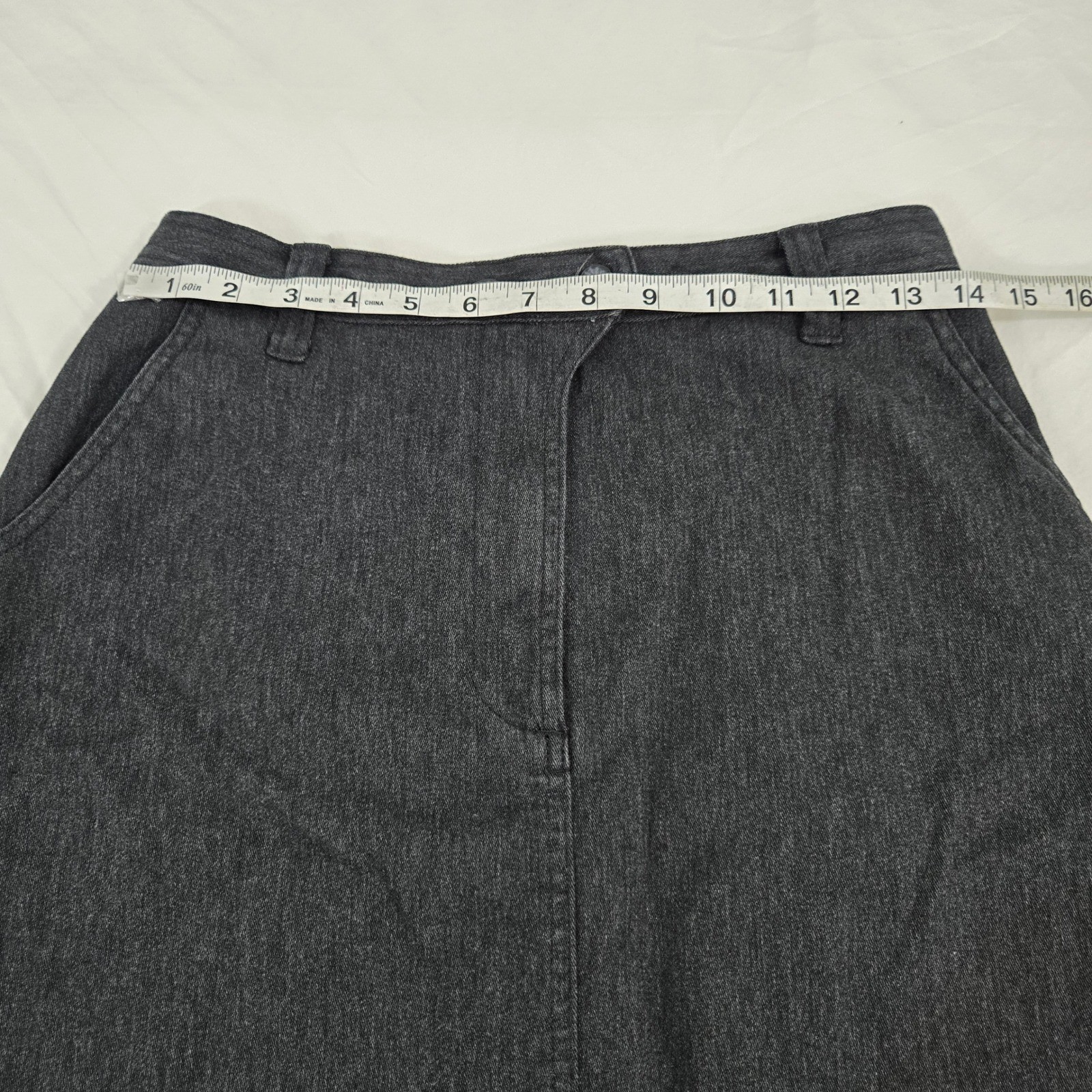 Vintage The Territory Ahead Denim Skirt Womens 10 Black Midi Pencil Y2K Normcore