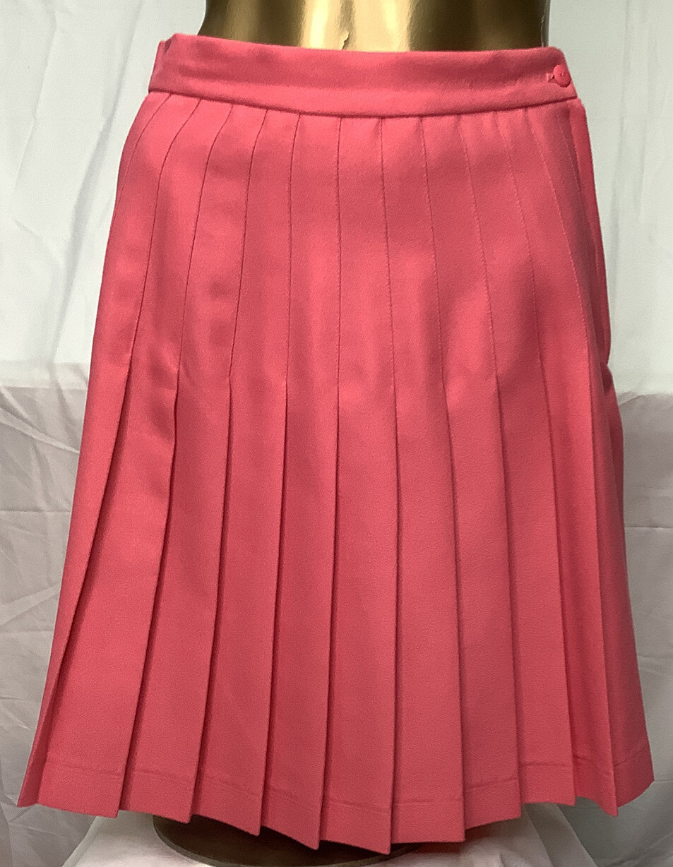 Vintage David Hollis Skirt Size 10 Pleated Zipper Pink Made In USA