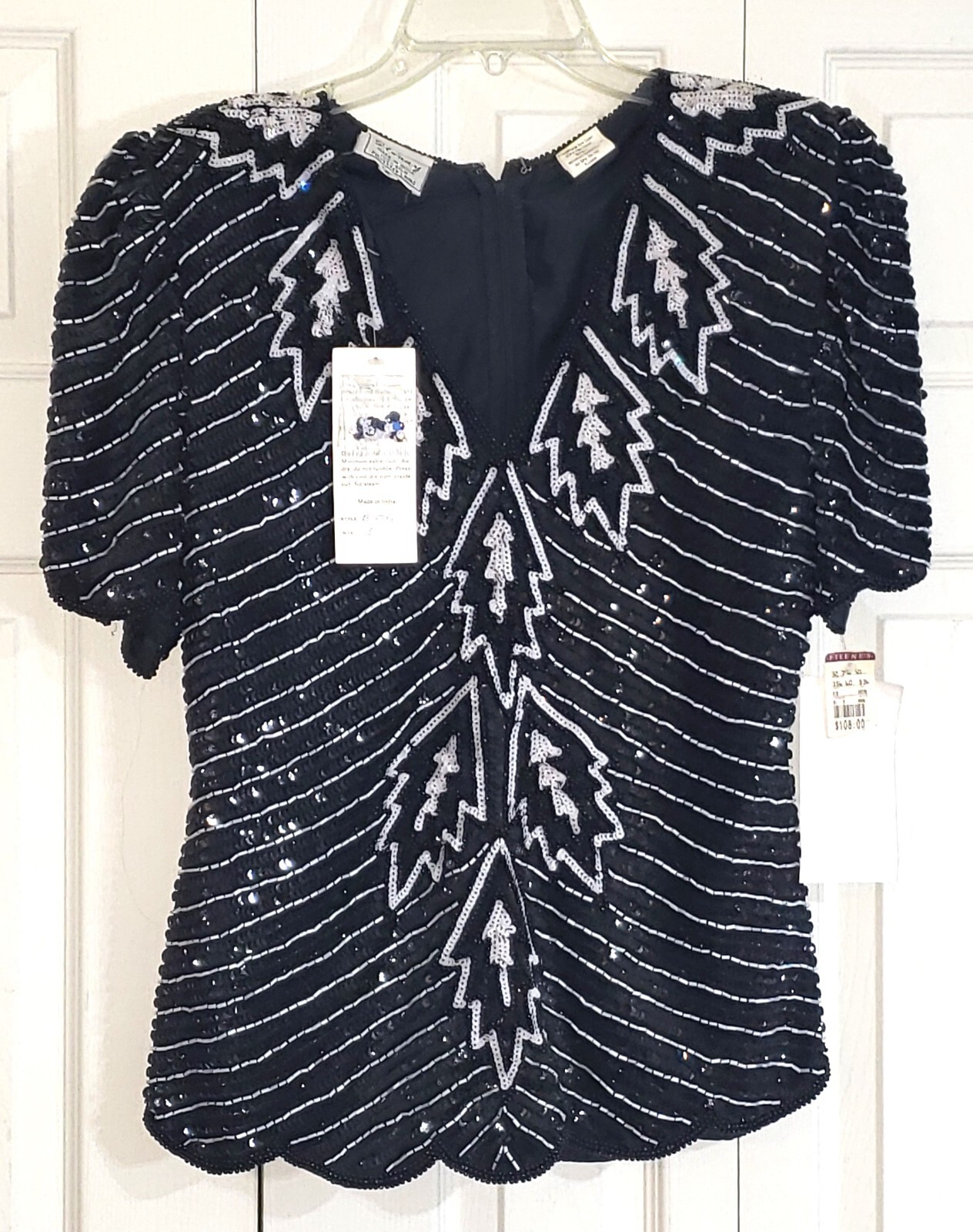 Stunning Low Cut Stenay Silk Beaded Sequin Top – Never worn – Size S – Vintage