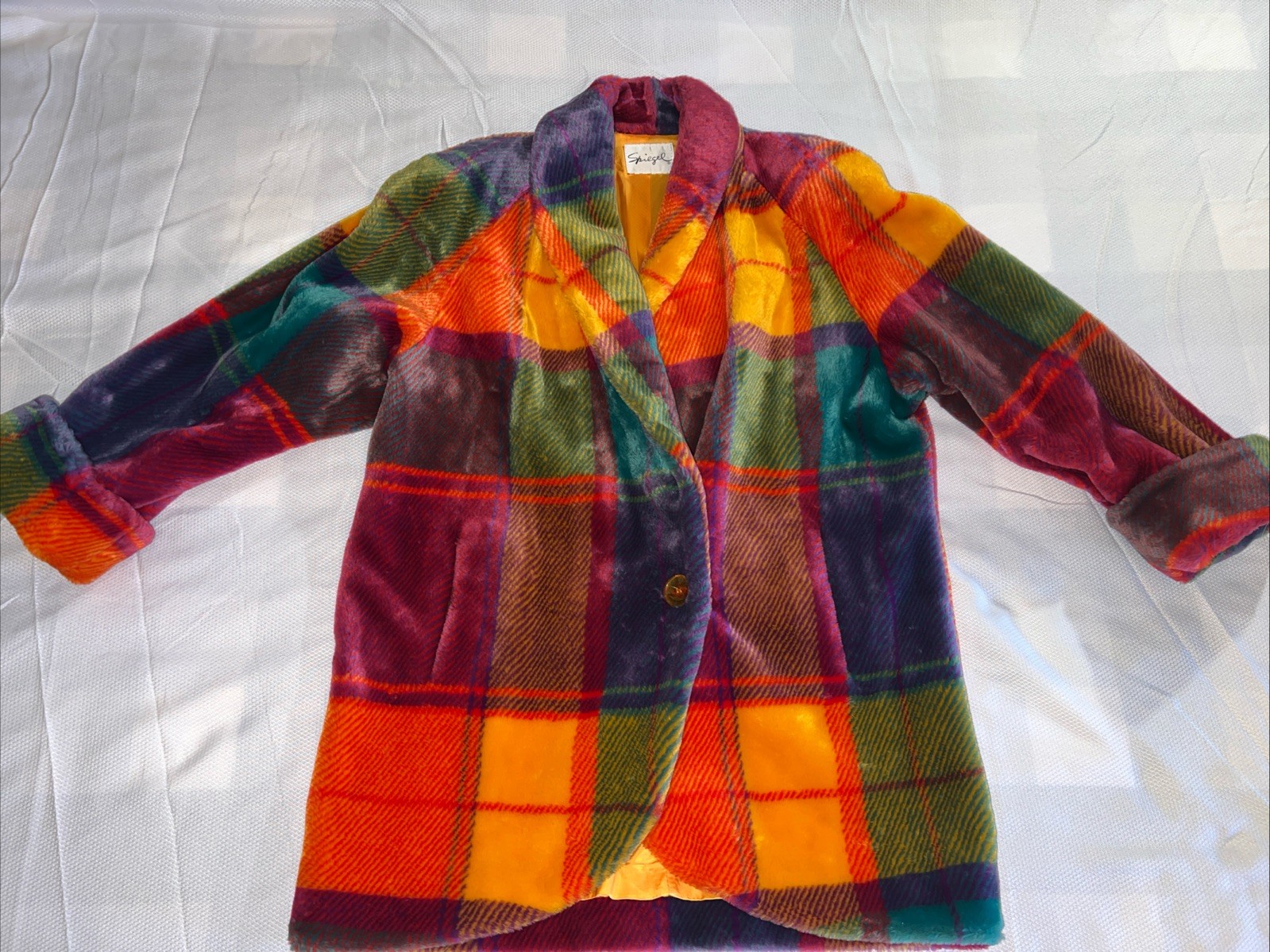 Spiegel Vintage Multi-Color Missy Santa Fe Style Coat Acrylic Boho Aztec SZ XL