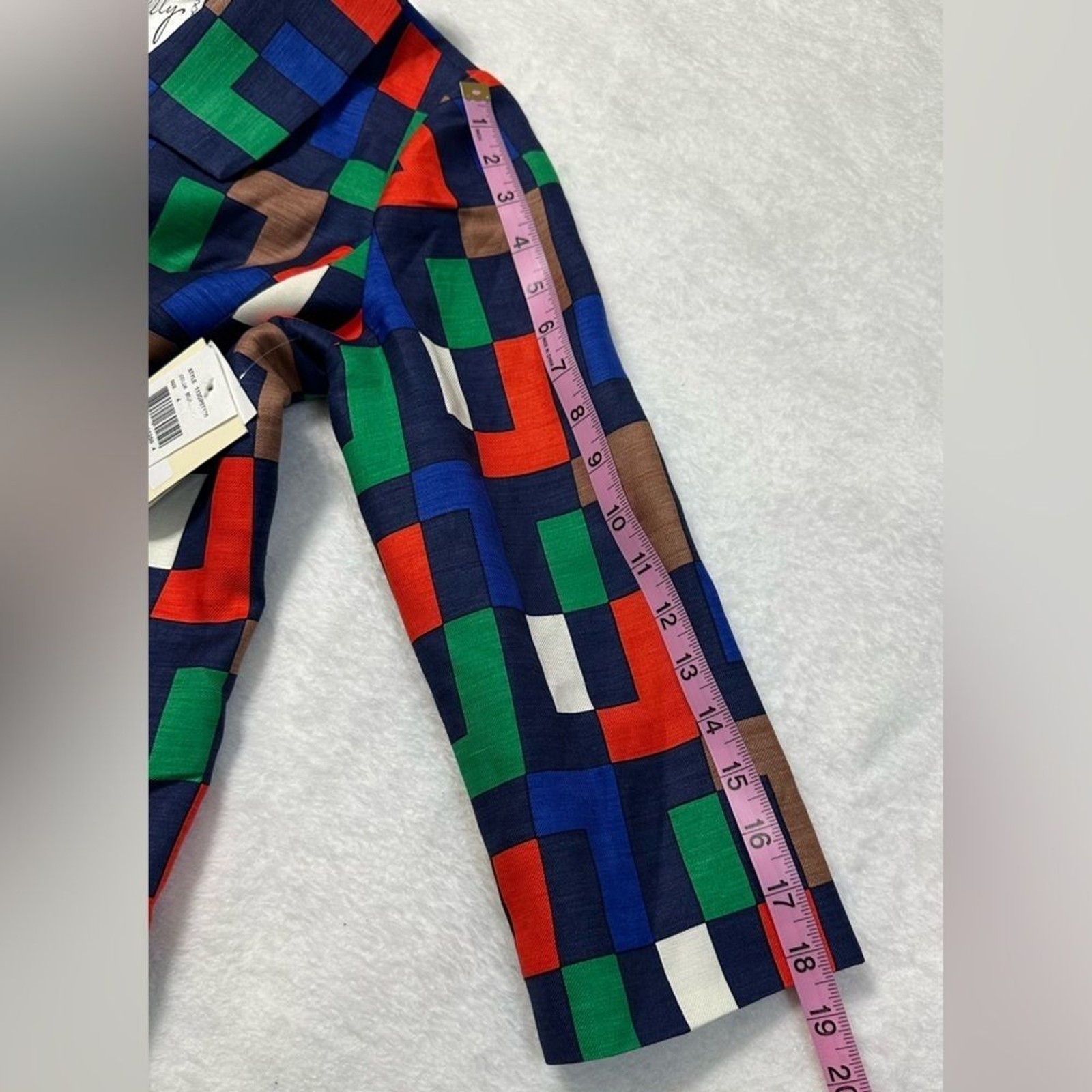 Milly of New York Silk Blend Colorful Block Pattern Trench Coat/Dress Size 4