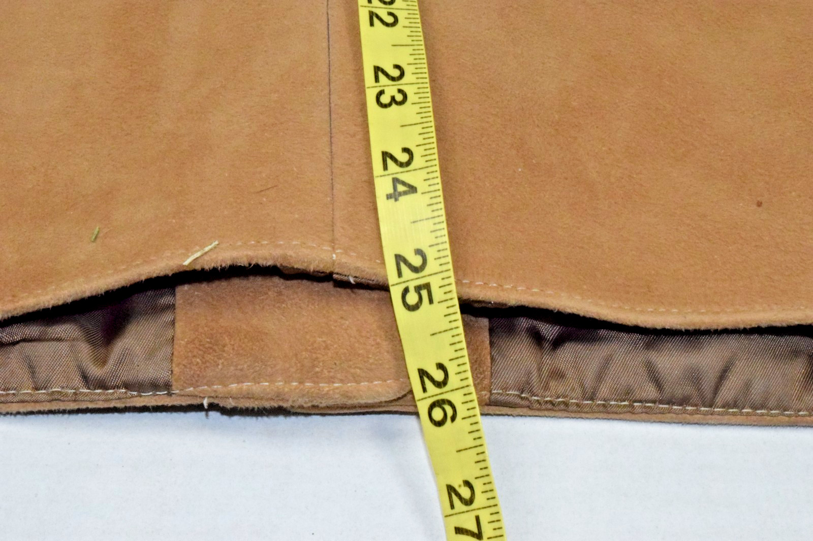 Vintage Leather Jacket New England Sportswear Size S 50s Tan Chevron Stitch