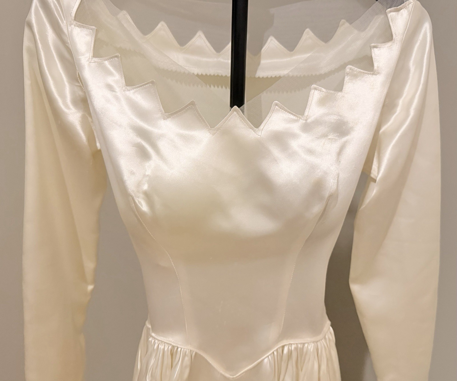 Authentic Vintage 1940s Ivory Liquid Satin Wedding Dress