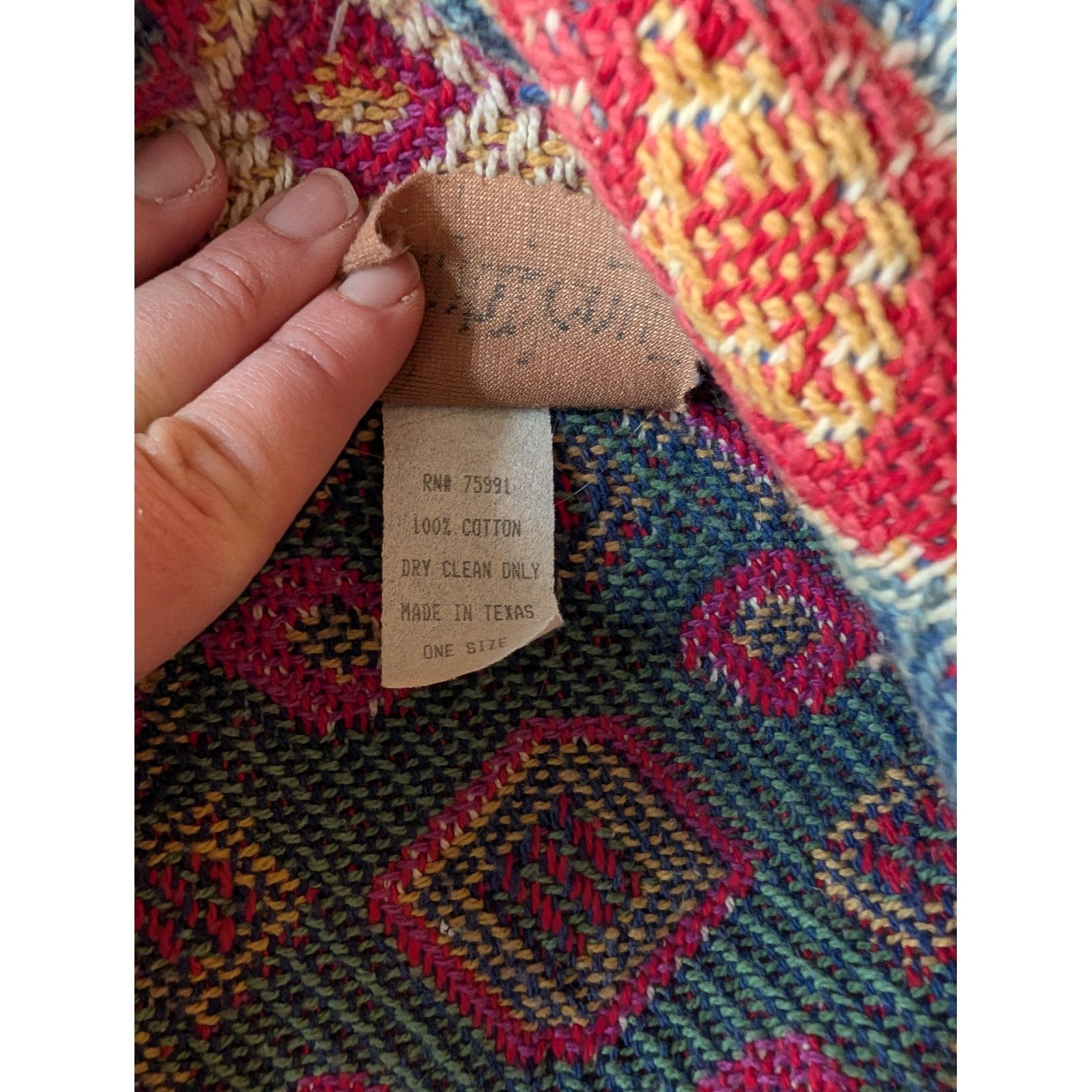Vintage Paint Pony Cropped Tapestry Jacket Southwestern Cotton Woven- Medium