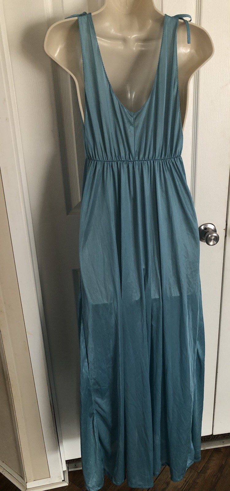 Vintage Lady Cameo Lingerie Sheer Nightgown Large Blue Pullover Babydoll Sexy