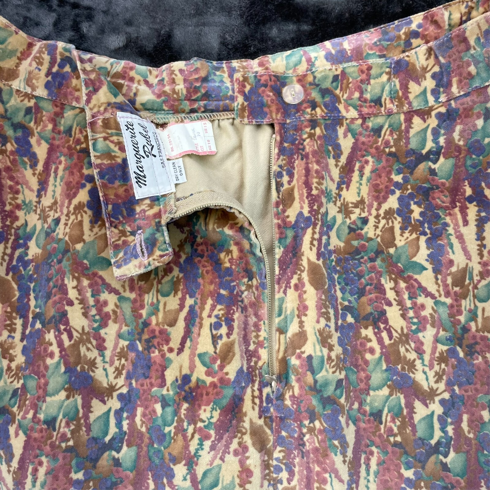 Marguerite Rubel San Francisco Vintage Skirt Size 16 Retro Floral Trad Wife