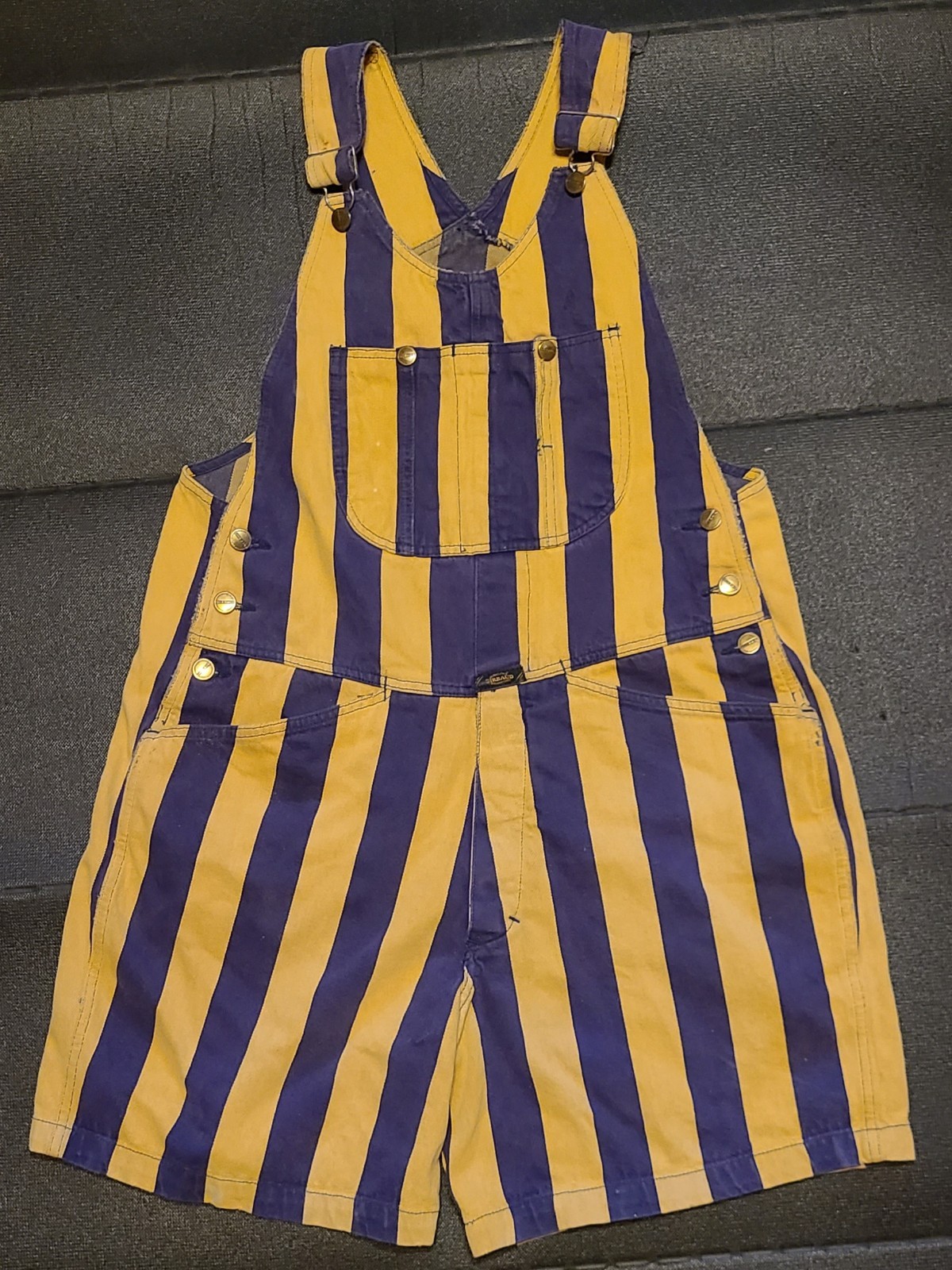 Vintage Marithe Francois Girbaud Woman’s Striped Jean Short Overalls Medium