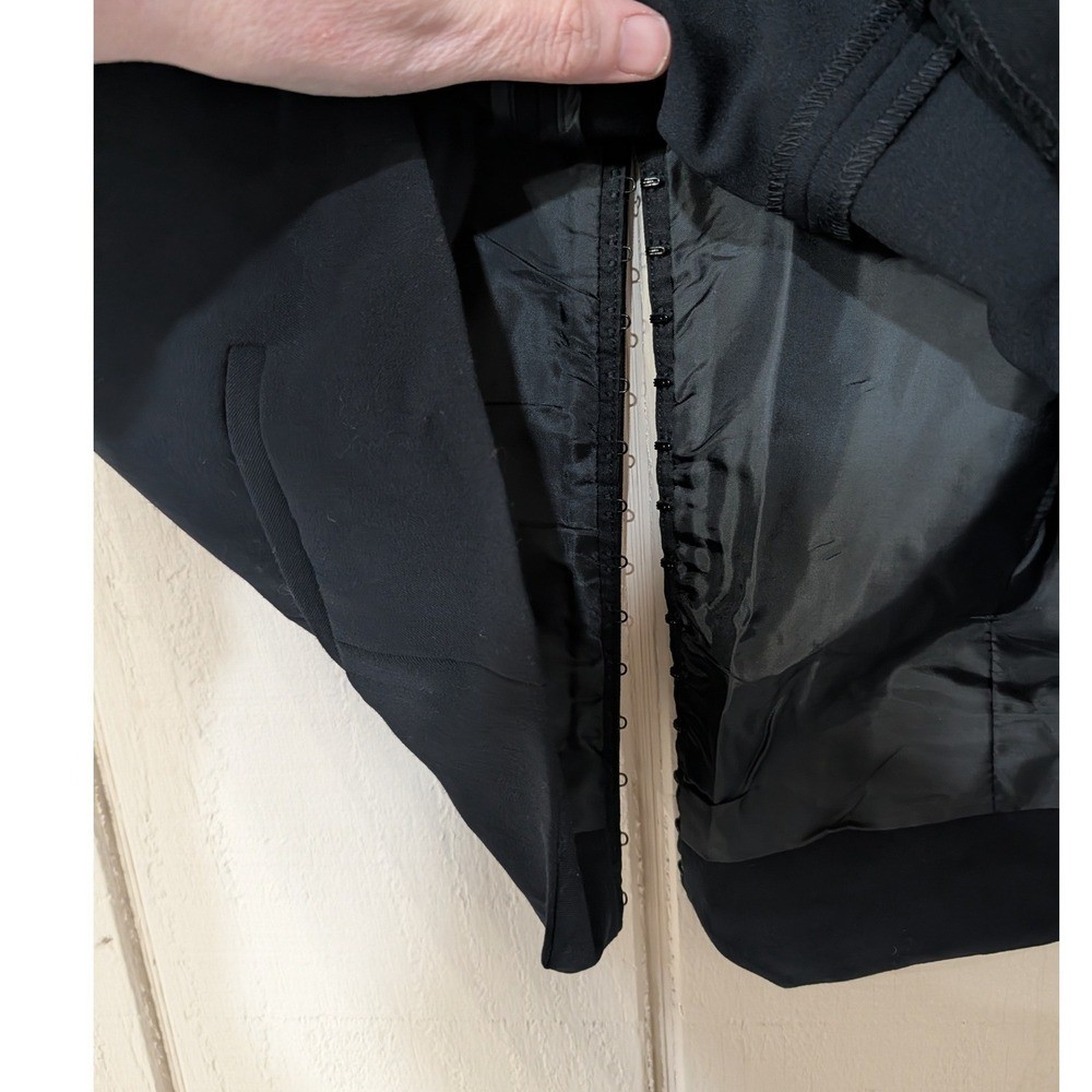 Vintage Y2K Black Stretch Waistcoat Vest Size 16 Quiet Luxury Minimalist