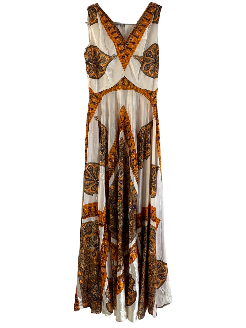 Vintage 70’s ELINOR GAY Sz Medium Sleeveless Paisley Empire festival Maxi Dress