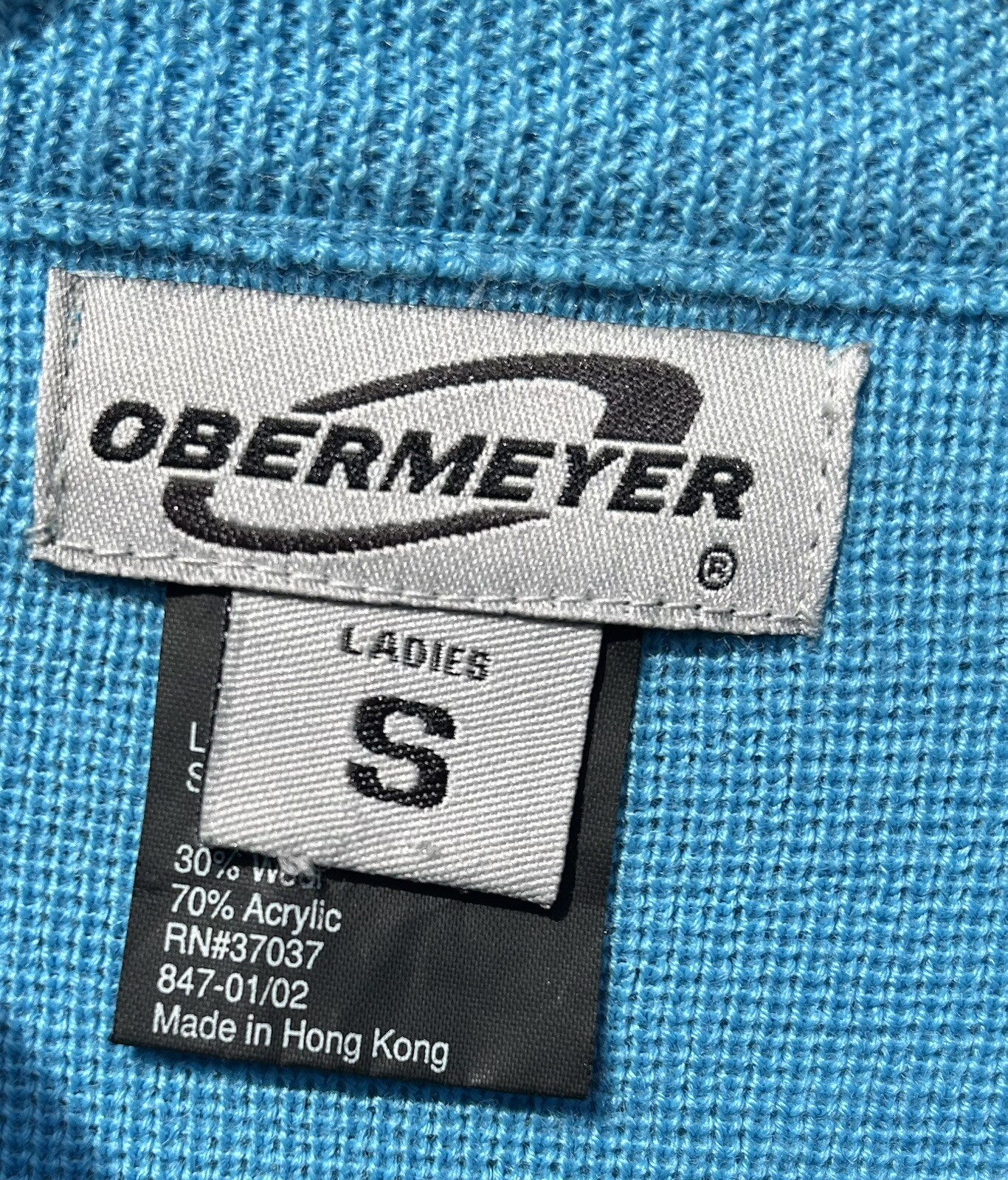 Vintage 80s OBERMEYER Stripe Fitted Wool Sweater Size S Diva Lodge Ski Snowbunny