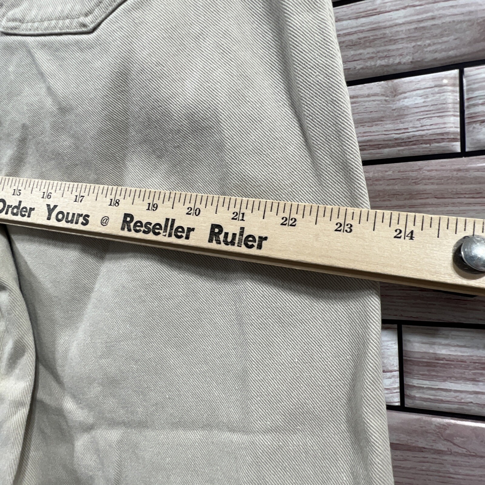 Y2K Eddie Bauer womens 2 Tall hight waisted pleated front denim beige Cotton VTG