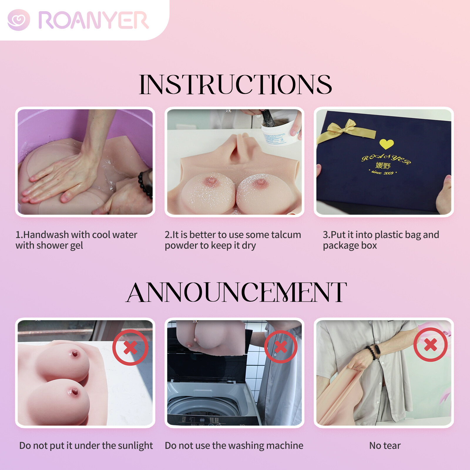 Roanyer Silicone G H Cup Breast Forms for Drag Queen Fake Boob Breastplate