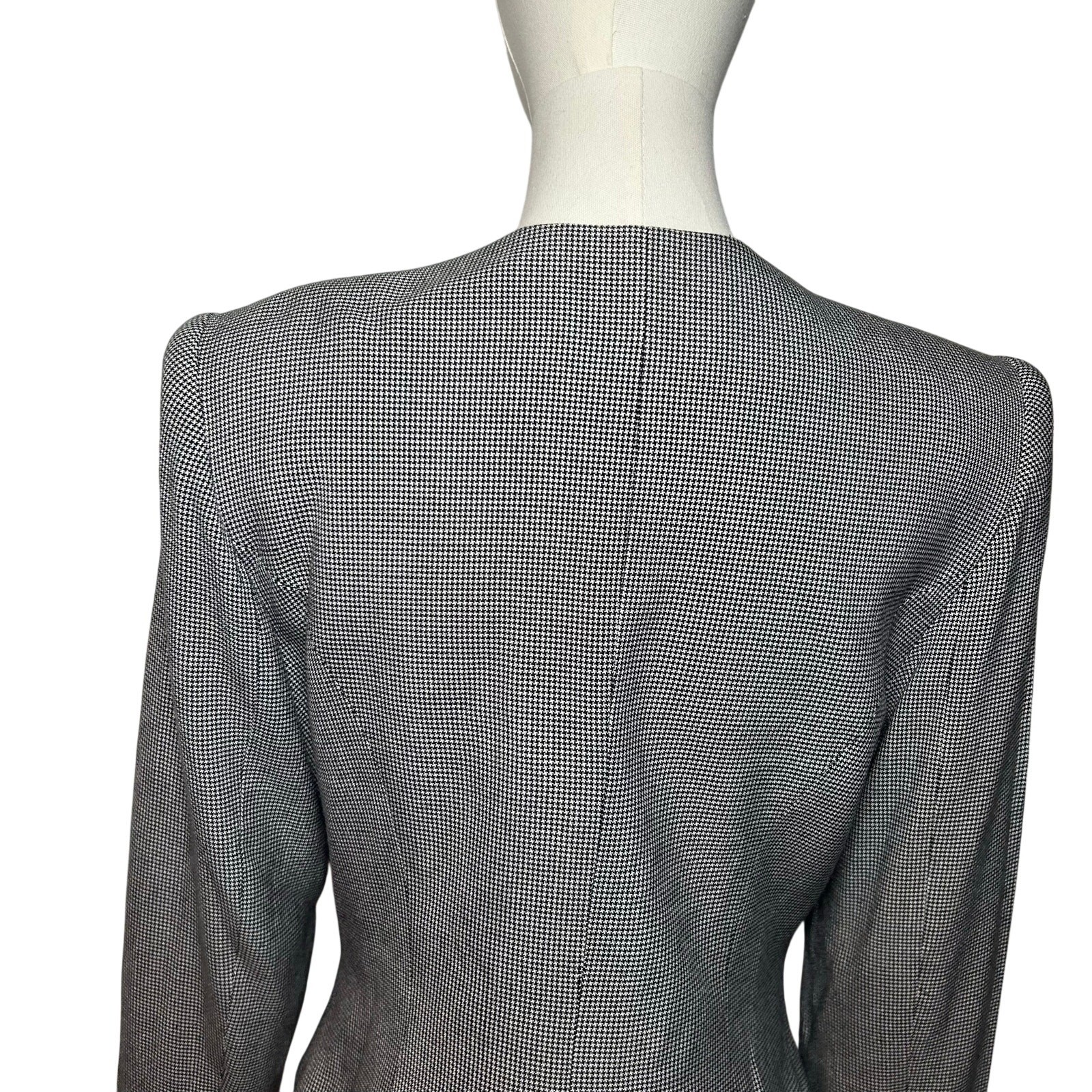 VTG 80s Gray Power Blazer Petite 8 Dark Academia Preppy Minimalism Office Siren
