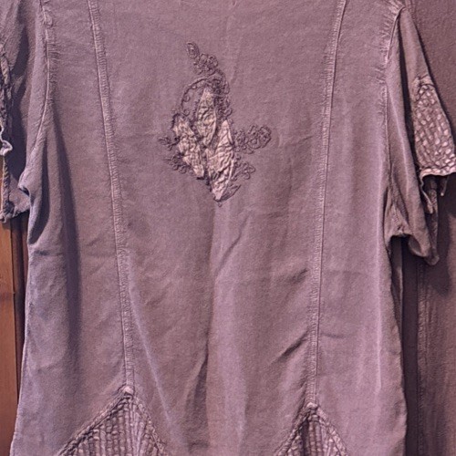 VINTAGE SILHOUETTES PURPLE BLOUSE & DRESS W/SILVER BUTTONS & EMBROIDERY SIZE 12