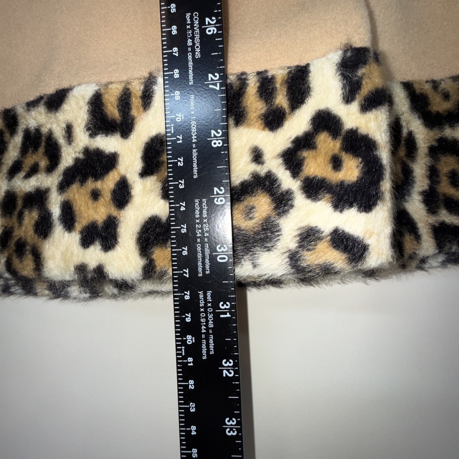 Vintage Camel Cape Faux Cheetah Fur Collar Double Breasted 70s USA Union Made