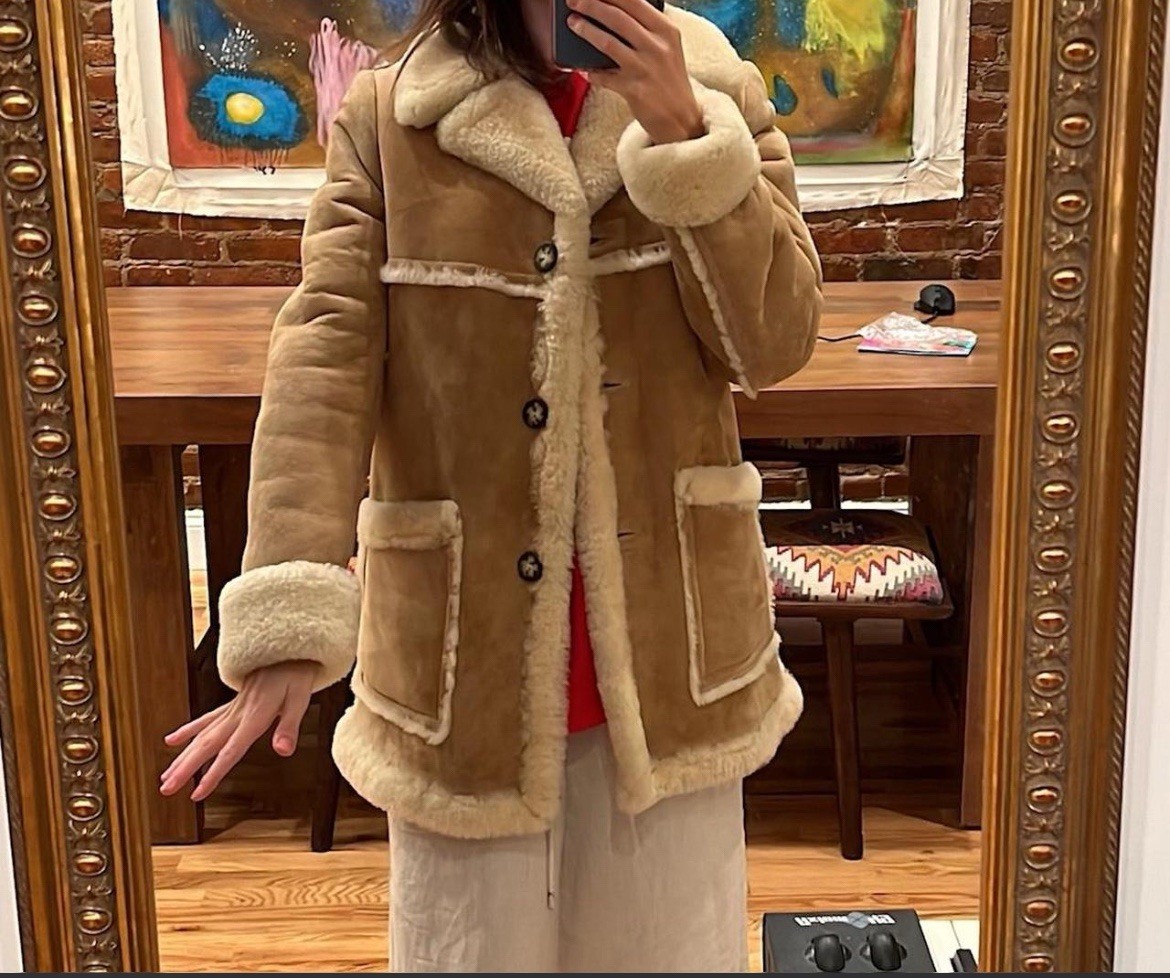 Vintage Genuine Sheepskin 100% Pure Wool Women’s Coat