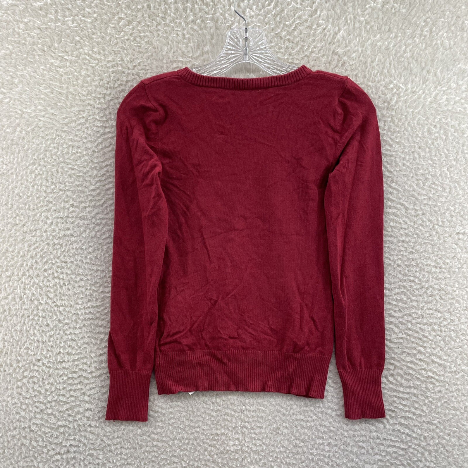 Y2K Vintage Guess Top XS Small Red Studded Logo Spellout Long Sleeve McBling