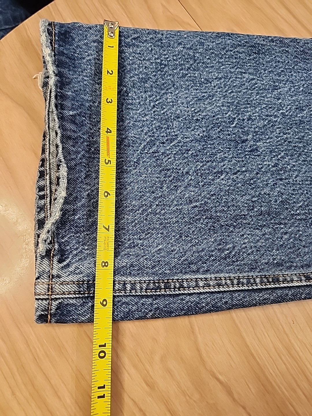 Vintage Levis With Big E Leather Patch Acid Wash Blue Low Loose Sz 26×32 Frayed