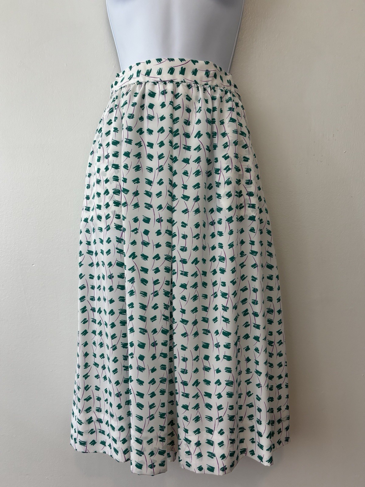 Vintage Young Traditions Blouse Skirt Set Women Small Medium Green Purple 80s