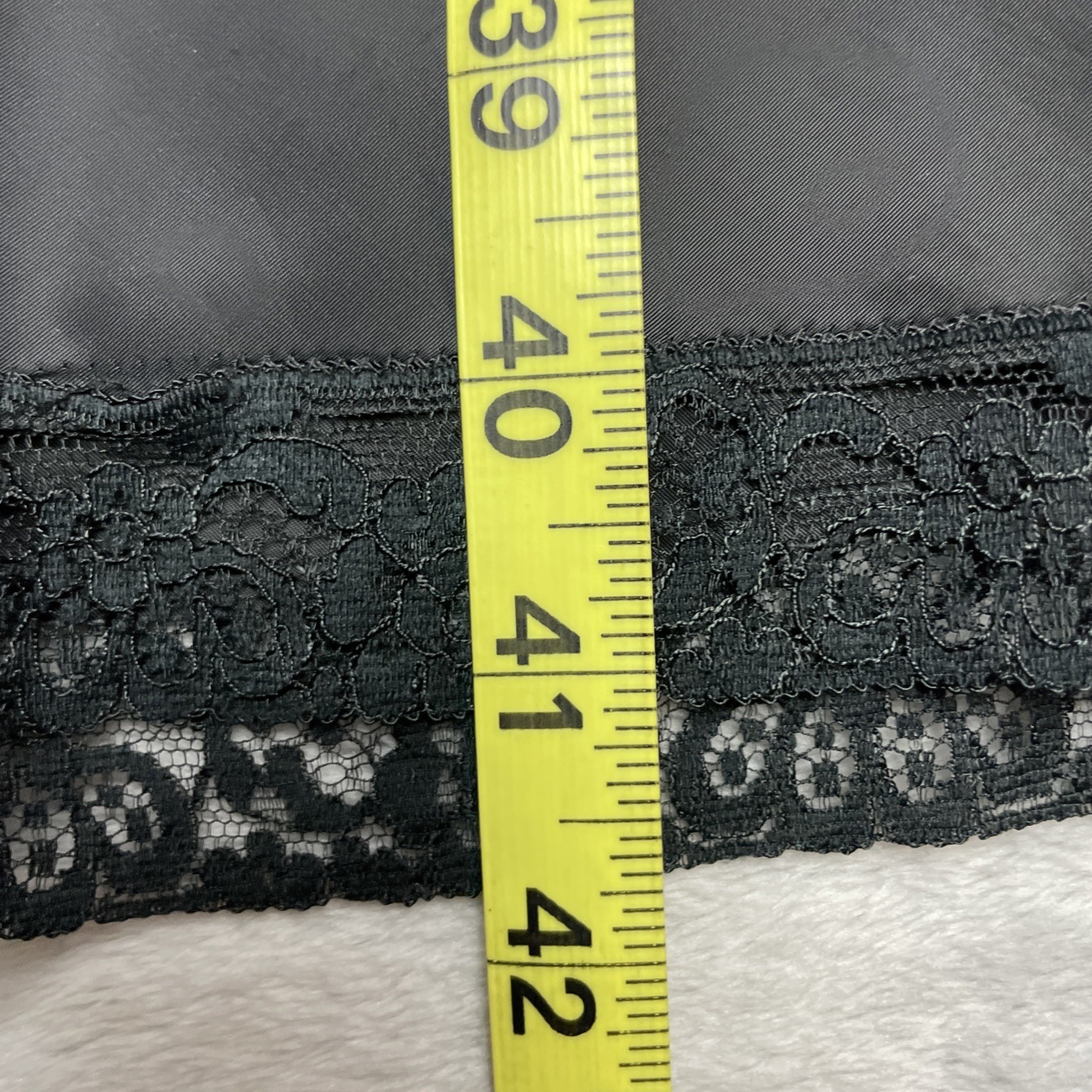 Vintage Saucy Barbizon Womens Slip Dress Sz 20.5/L Black Lace Bodice Coquette