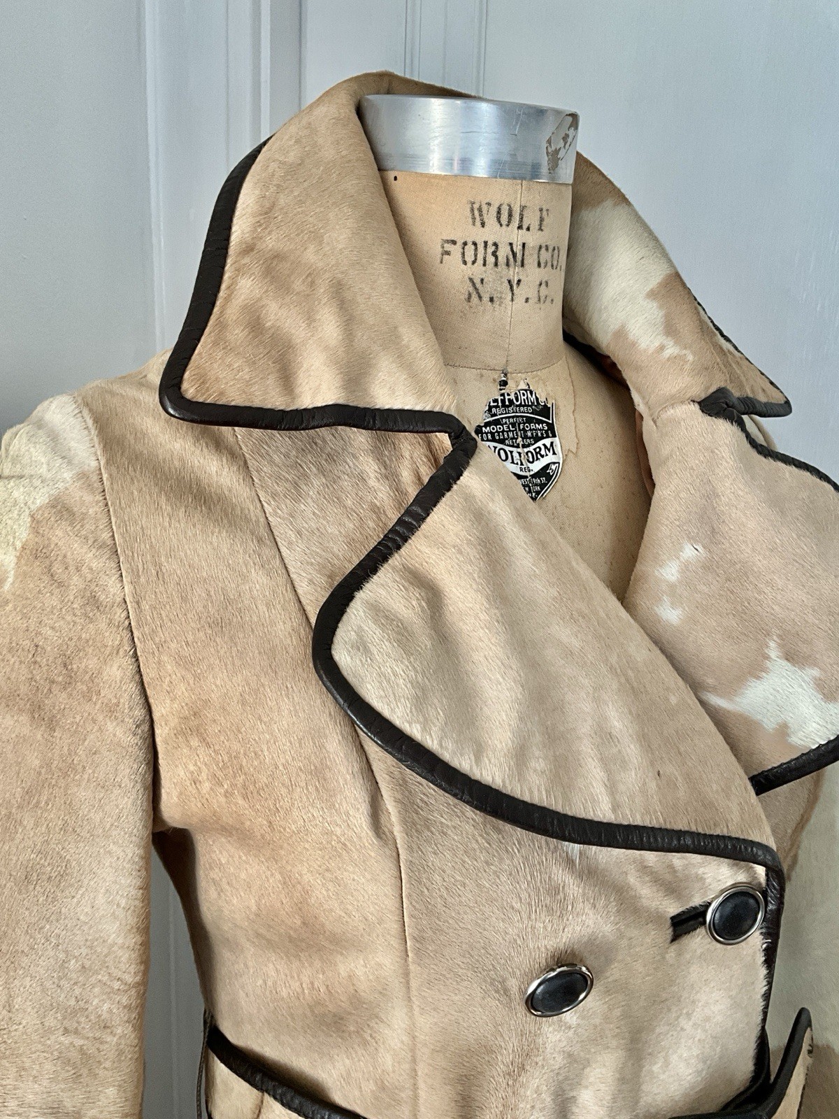 Vintage 1960’s I. Magnin Splash White Pony Hair Belted Coat
