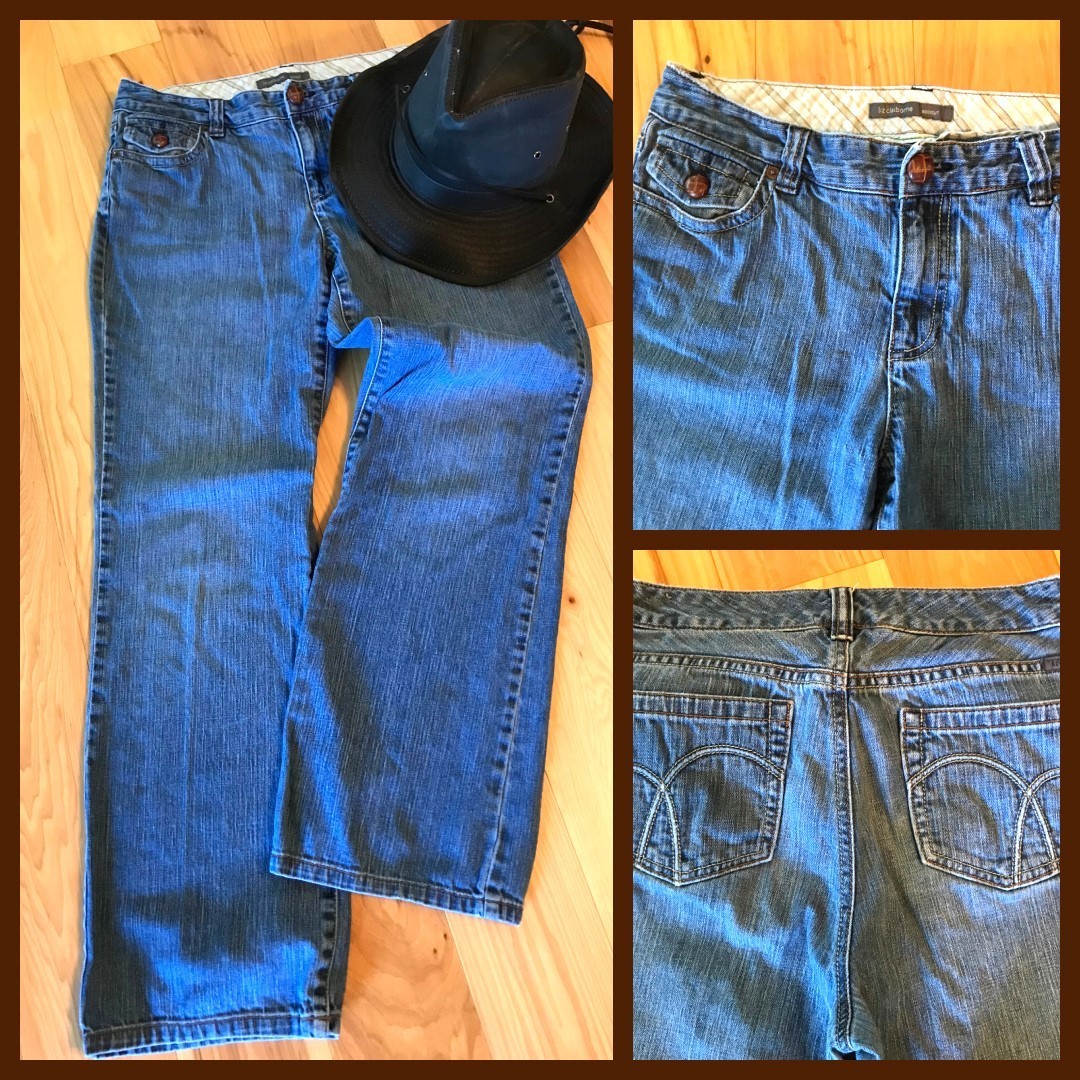 Liz Claiborne Bootcut Jeans w/Leather Quilted Buttons, Vintage 90s Size 10