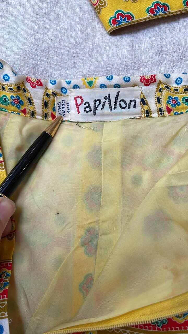 Vintage Gorgeous 1970’s floral faux patchwork maxi skirt by Papillon