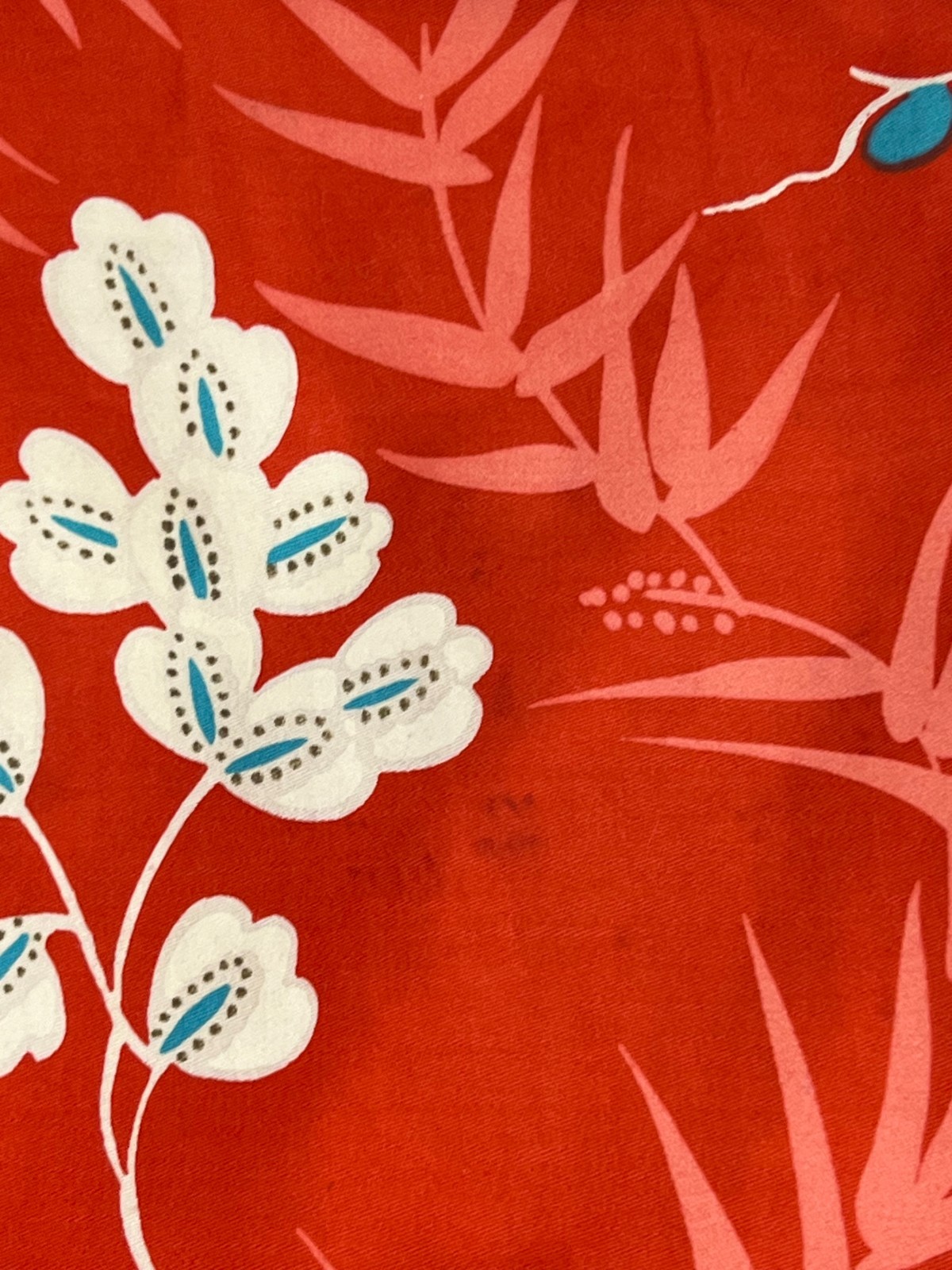 Sz M Vtg 70s Maxi Dress Cross Tie Coral Floral Polished Cotton Center Split
