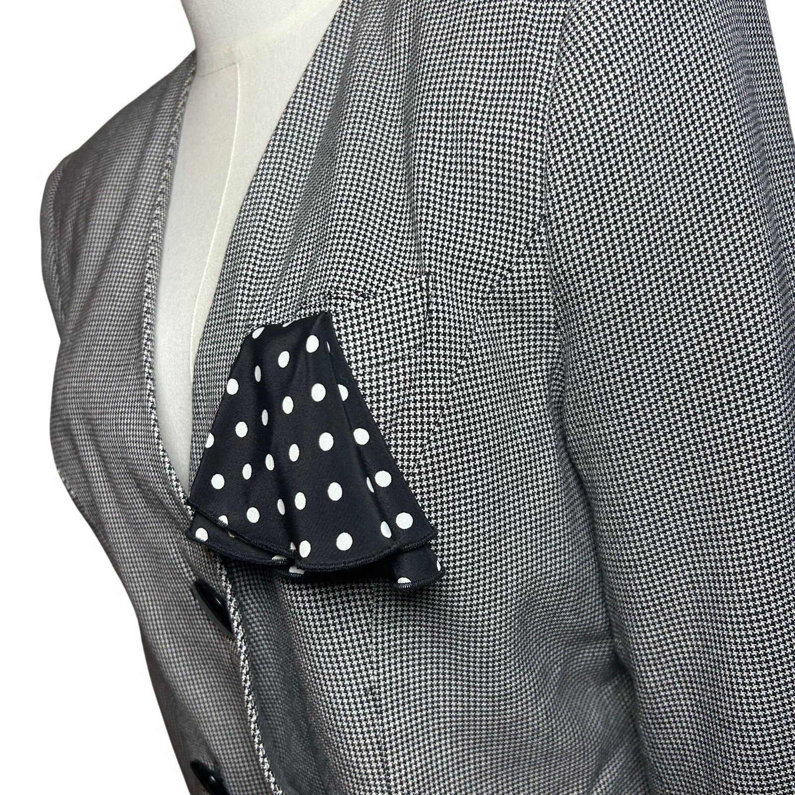 VTG 80s Gray Power Blazer Petite 8 Dark Academia Preppy Minimalism Office Siren