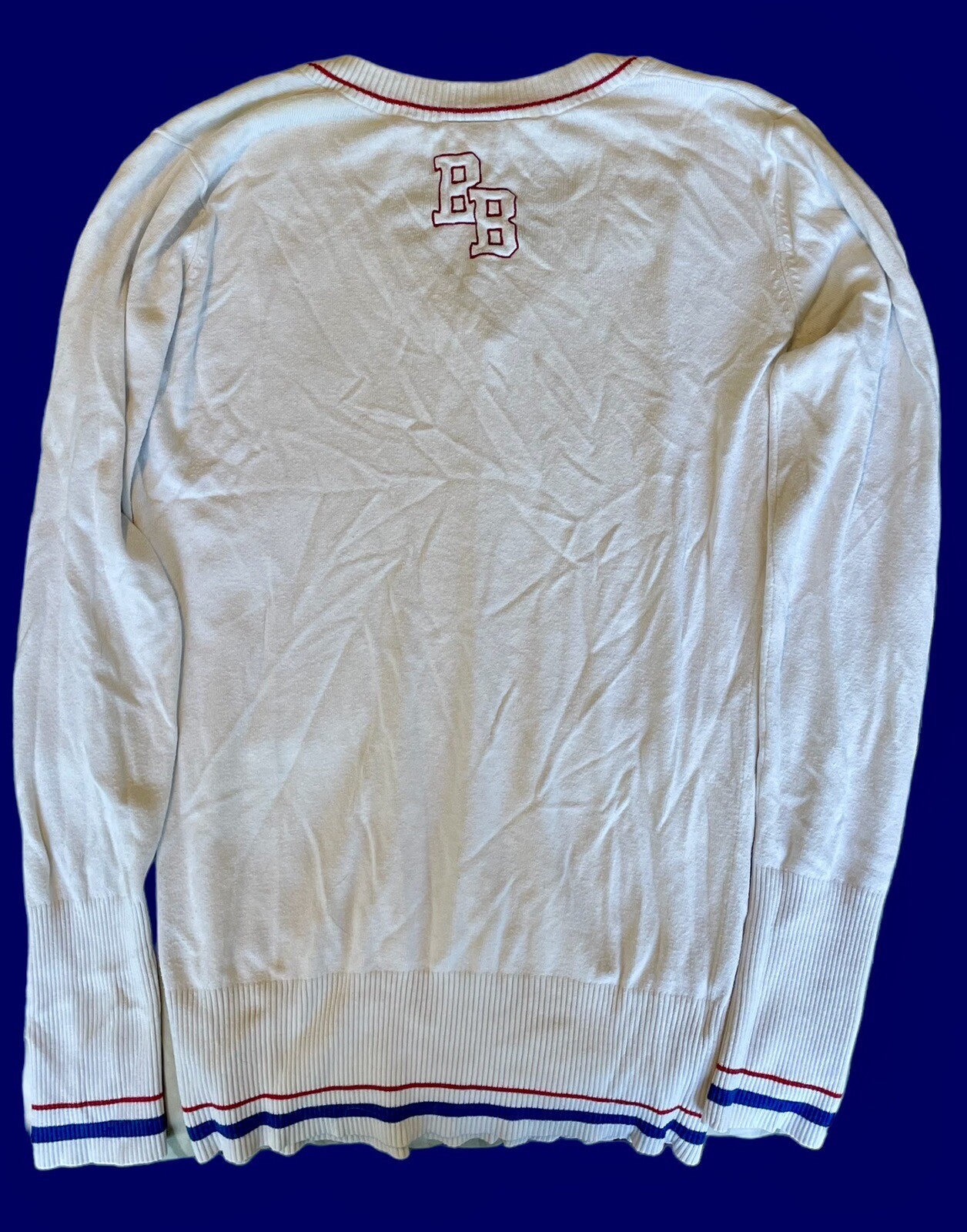 Vintage Cricket Sweater BILLABONG V Neck Long Sleeve Preppy Tennis White Polo L