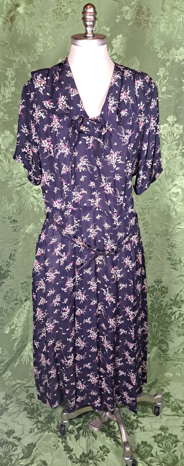 1940’S-50’S BEMBERG RAYON FLORAL PRINT DRESS, CALDWELL CASUALS