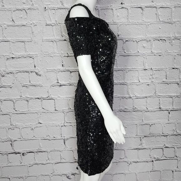 Vintage Modi for Neiman Marcus Sequined Little Black Dress Women’s 4