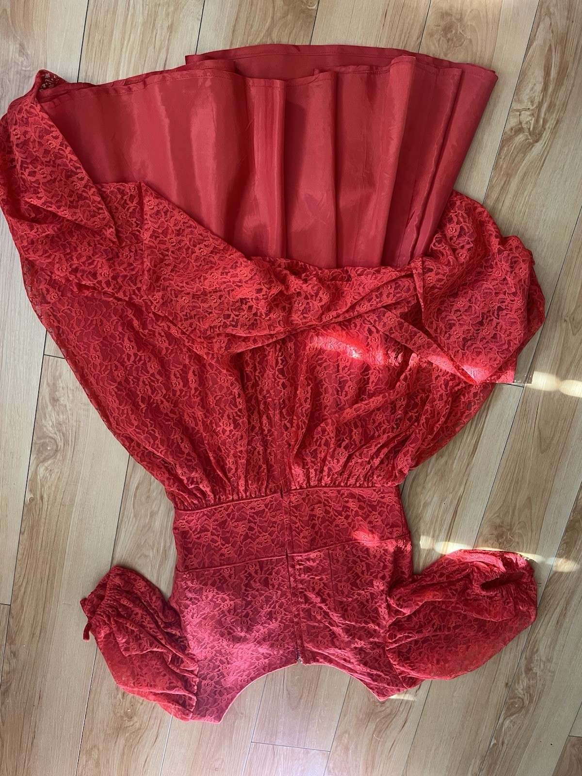 Debbie Reynolds Originals Red Lace Vintage Dress