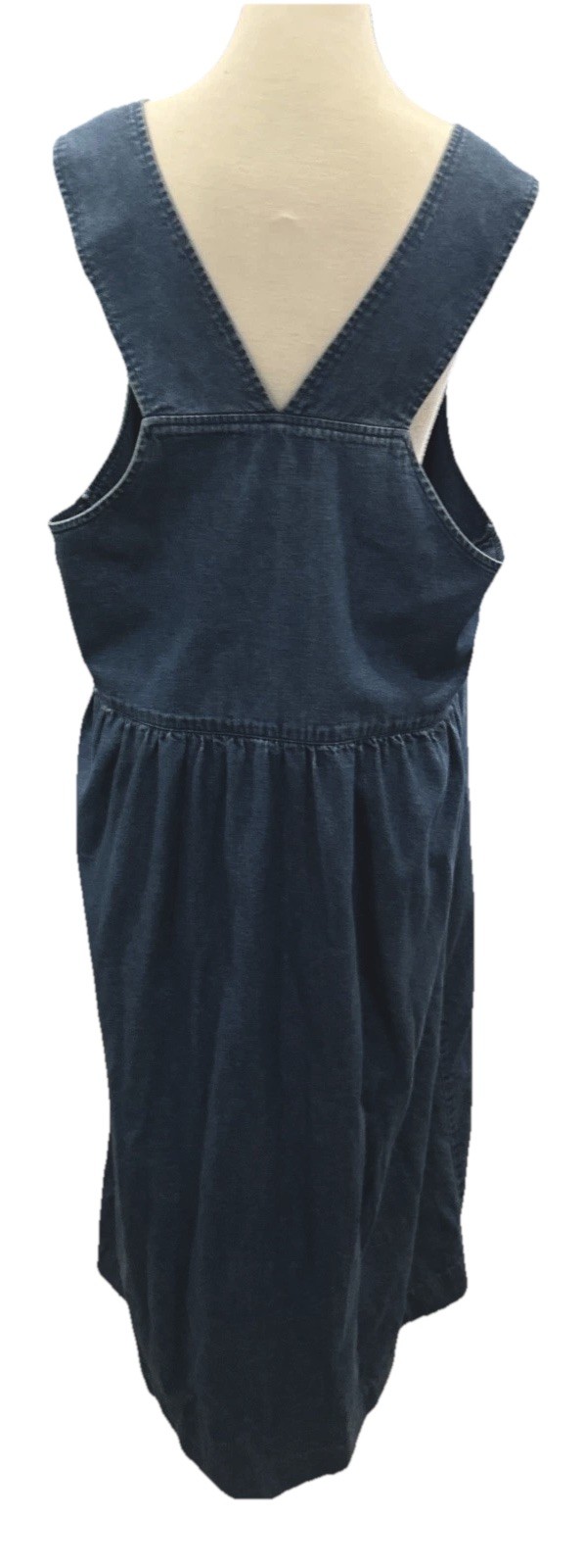 VTG Westbound Denim Christmas Holiday Embroidered Pockets Maxi Jumper Dress XL