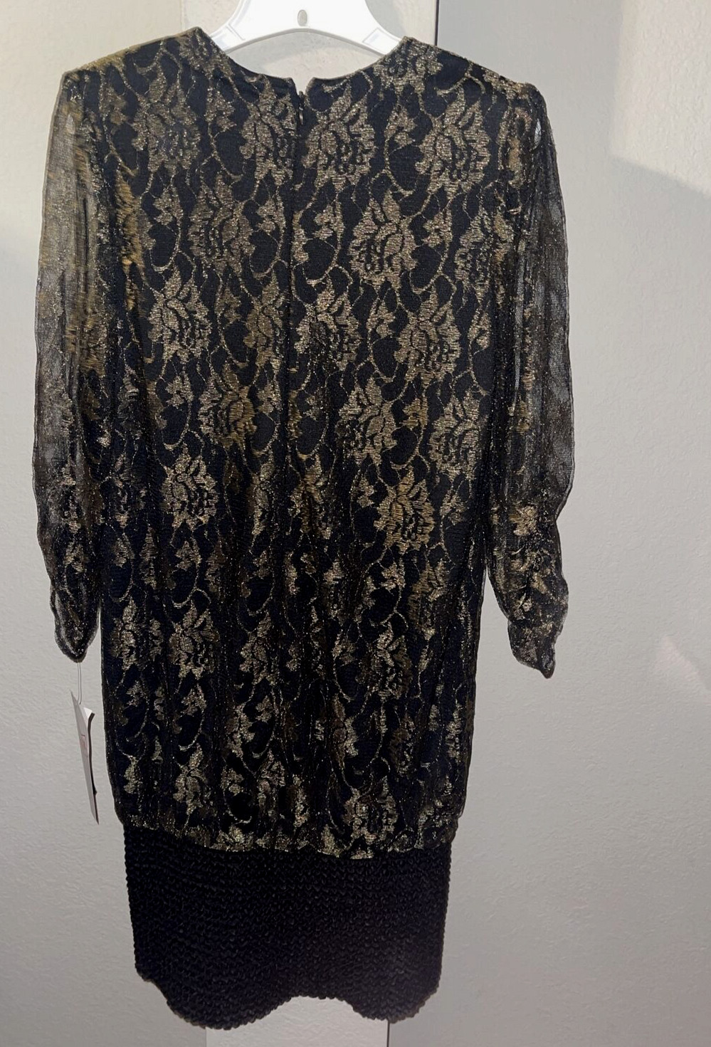 SIASIA NEW YORK Dress Size 6 Made in USA Black with Gold