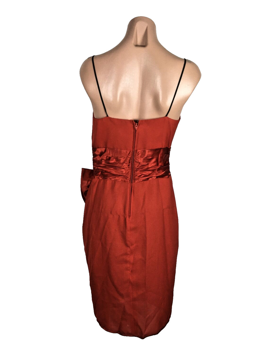 Vtg 80s Womens Prom Dress Formal Red Wrap Sweetheart Satin Darcy Sexy Union Made