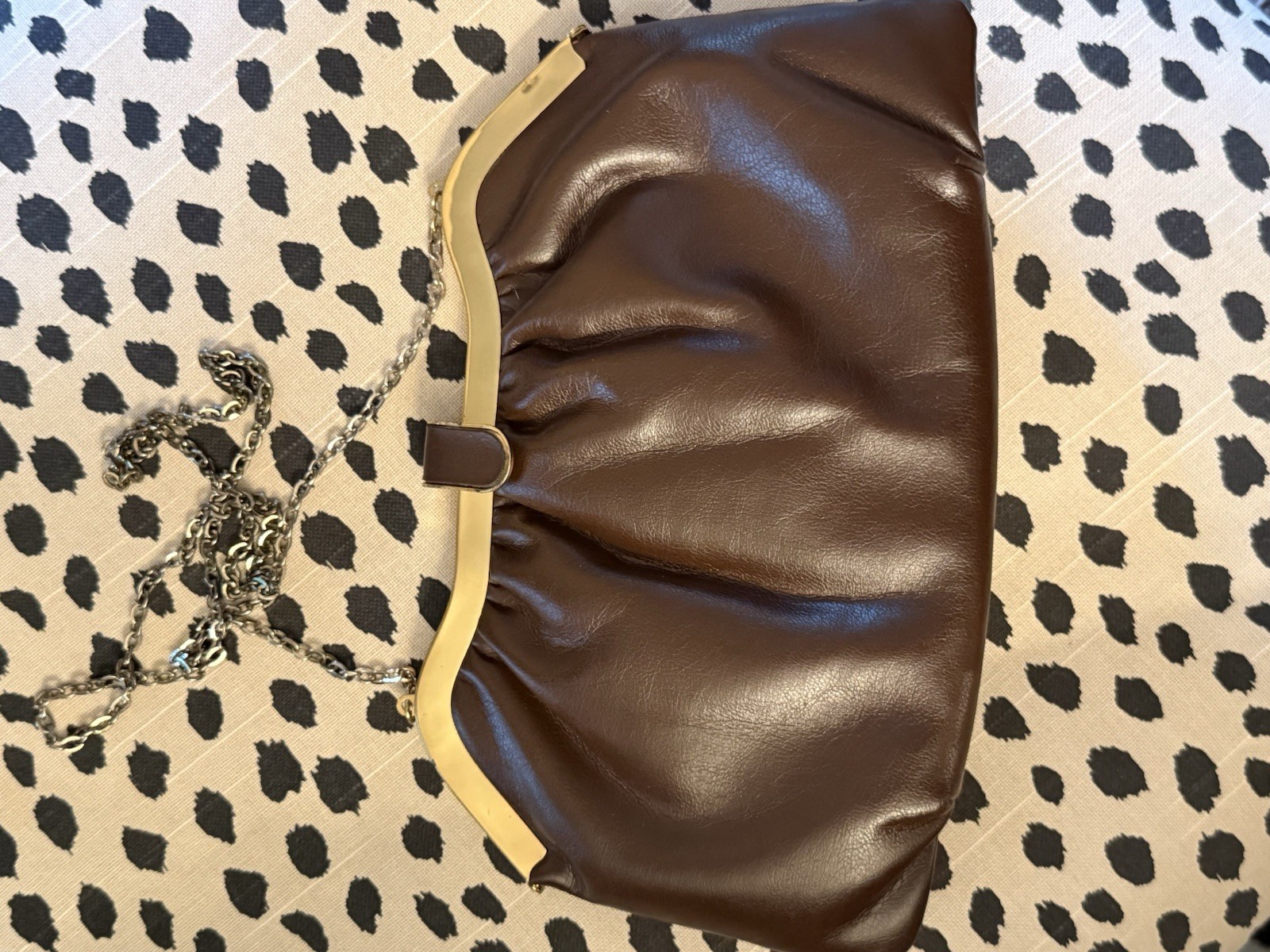 VTG HL USA Brown Chocolate Clutch Shoulder Strap Purse Gorgeous