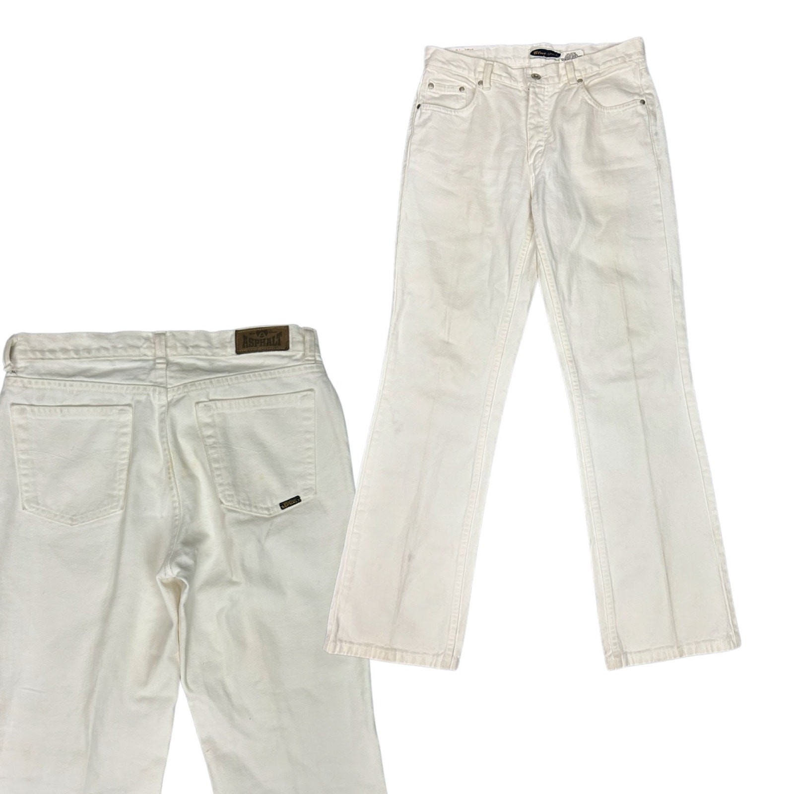 Vintage 90s Y2K White Cotton Jeans Straight Leg Pants / 31 x 31 ^