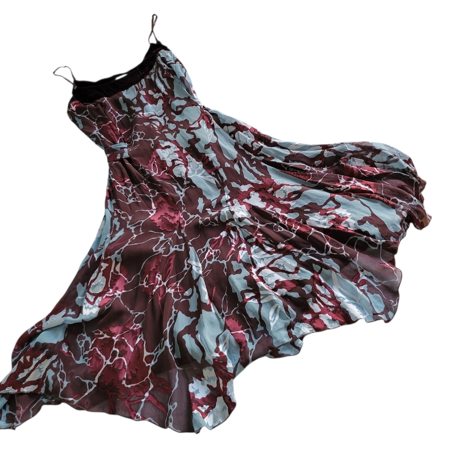 VTG European 90s Monnari Silk Velvet Midi Dress Whimsigoth Fairy Grunge Med