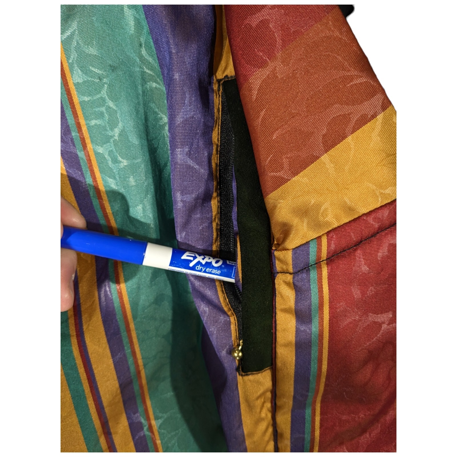 Obermeyer Color Block Ski Jacket Womens 10 Puffer Coat Colorful Striped Floral
