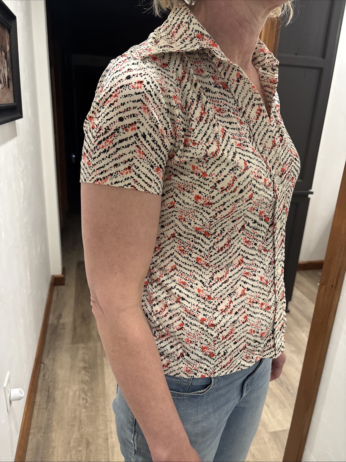 Vintage Womens Top. Silky Feel 100% Nylon Medium Kmart Brand 1970’s