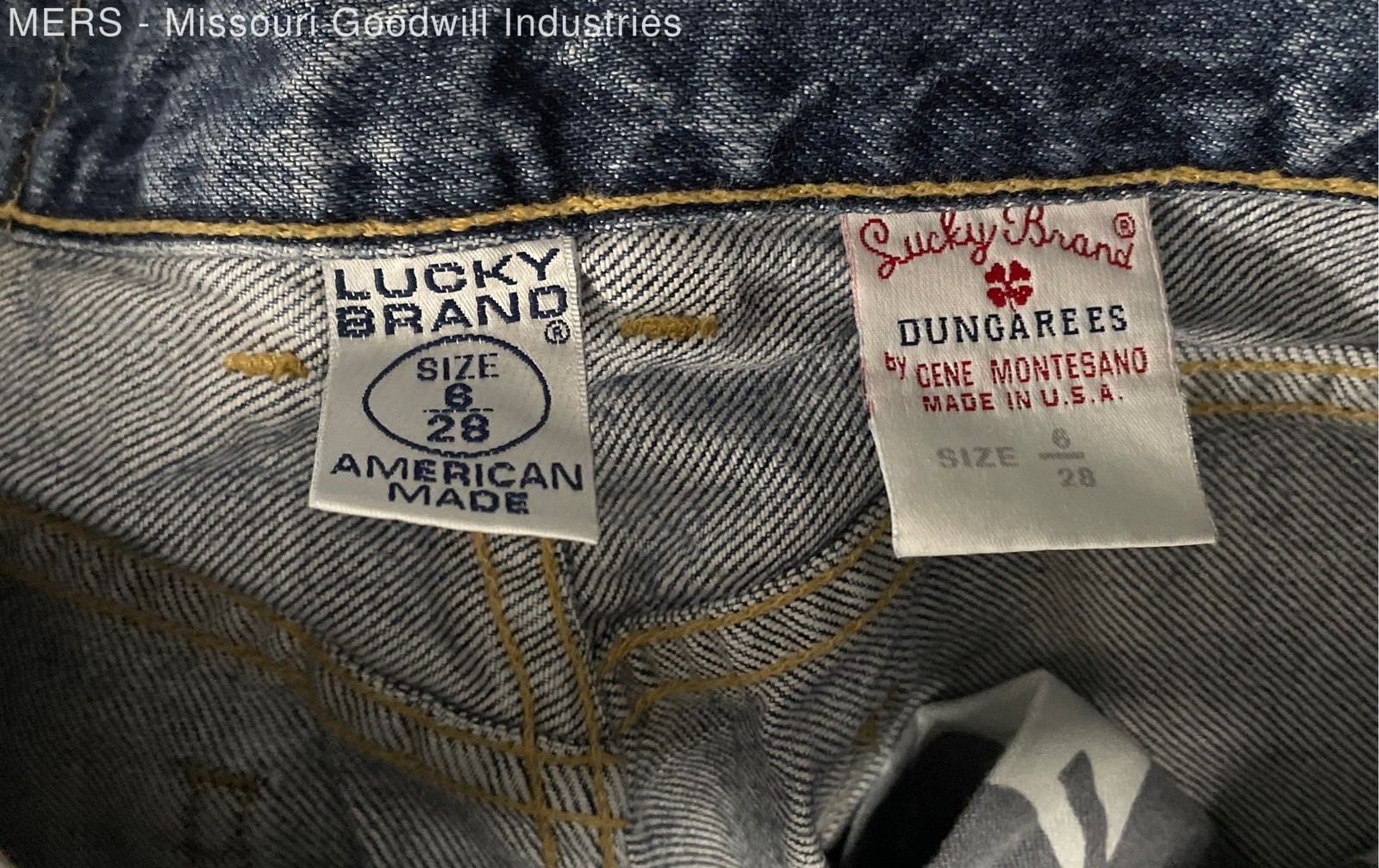 Vintage 90s Lucky Brand Women’s Blue American Made Jeans Dungarees Sz 6 28
