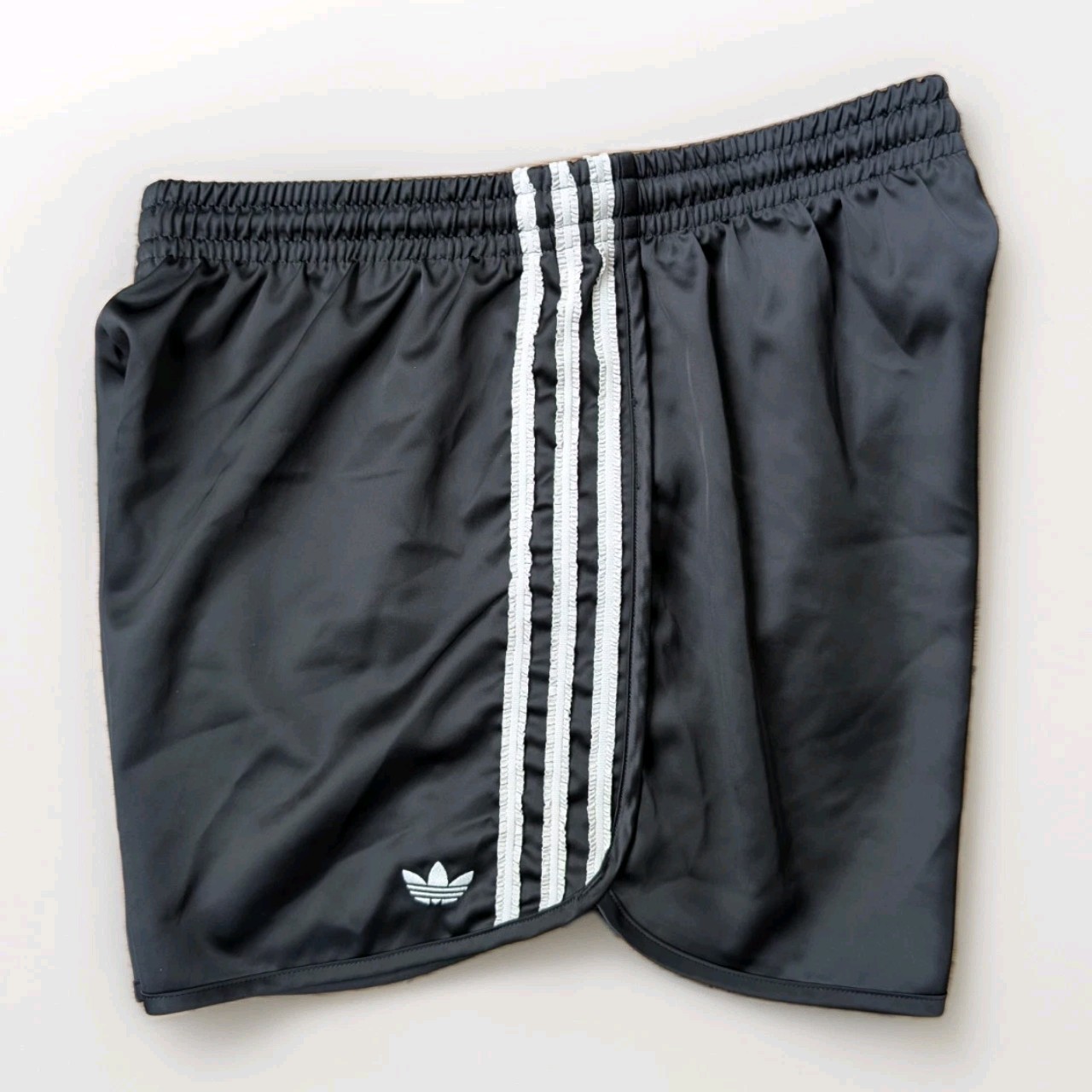 Adidas Sprinter Satin Shorts Running Womens Gym Running 34 Retro Black