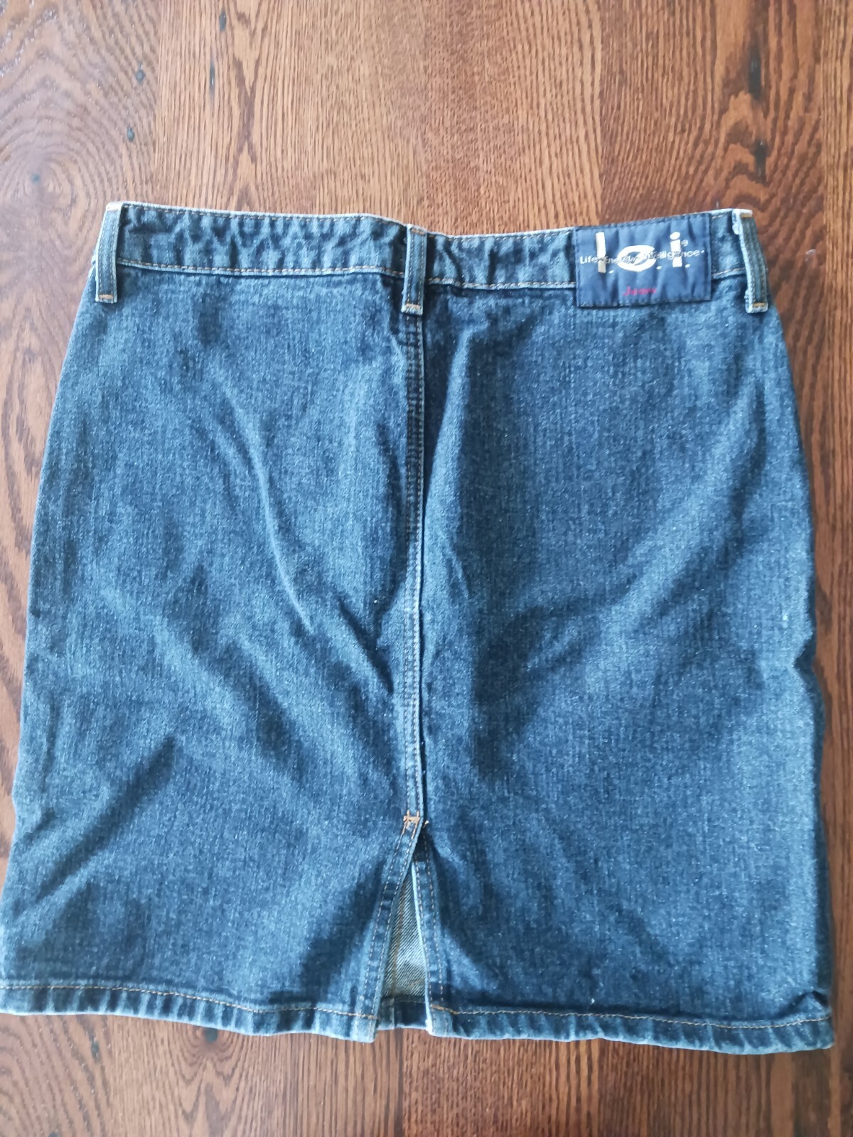VTG L.E.i. Jeans Denim Skirt 90s Y2K Lei Mini Pencil Button Fly Junior 7 Small