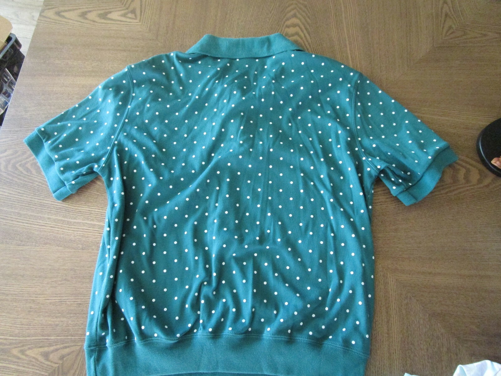 Hasting & Smith Pullover Green & White Dotted Top size M in Excellent Shape