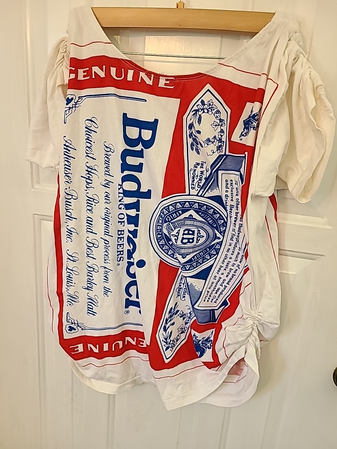 Carabella Collection Vintage Budweiser Romper Single Stitch Coverup OSFA USA